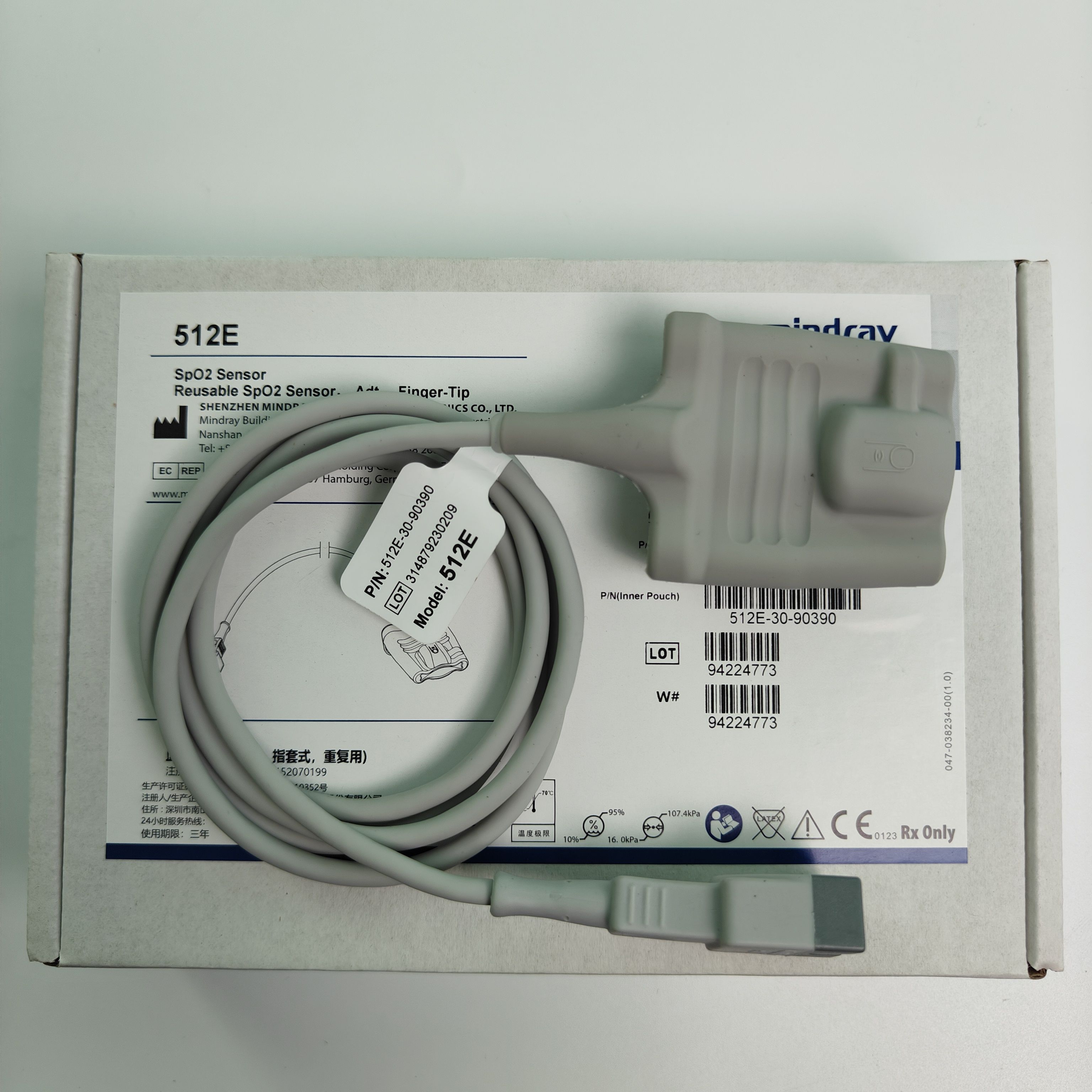 Mindray 512E เซ็นเซอร์ Spo2 แบบใช้ซ้ำได้ Adt Finger-Tip 512E-30-21373 512E-30-90390