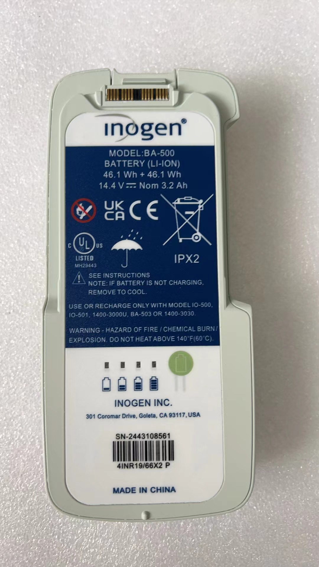 แบตเตอรี่ลิเธียมไอออน INOGEN G5 BA-500 4INR1966 14.4V