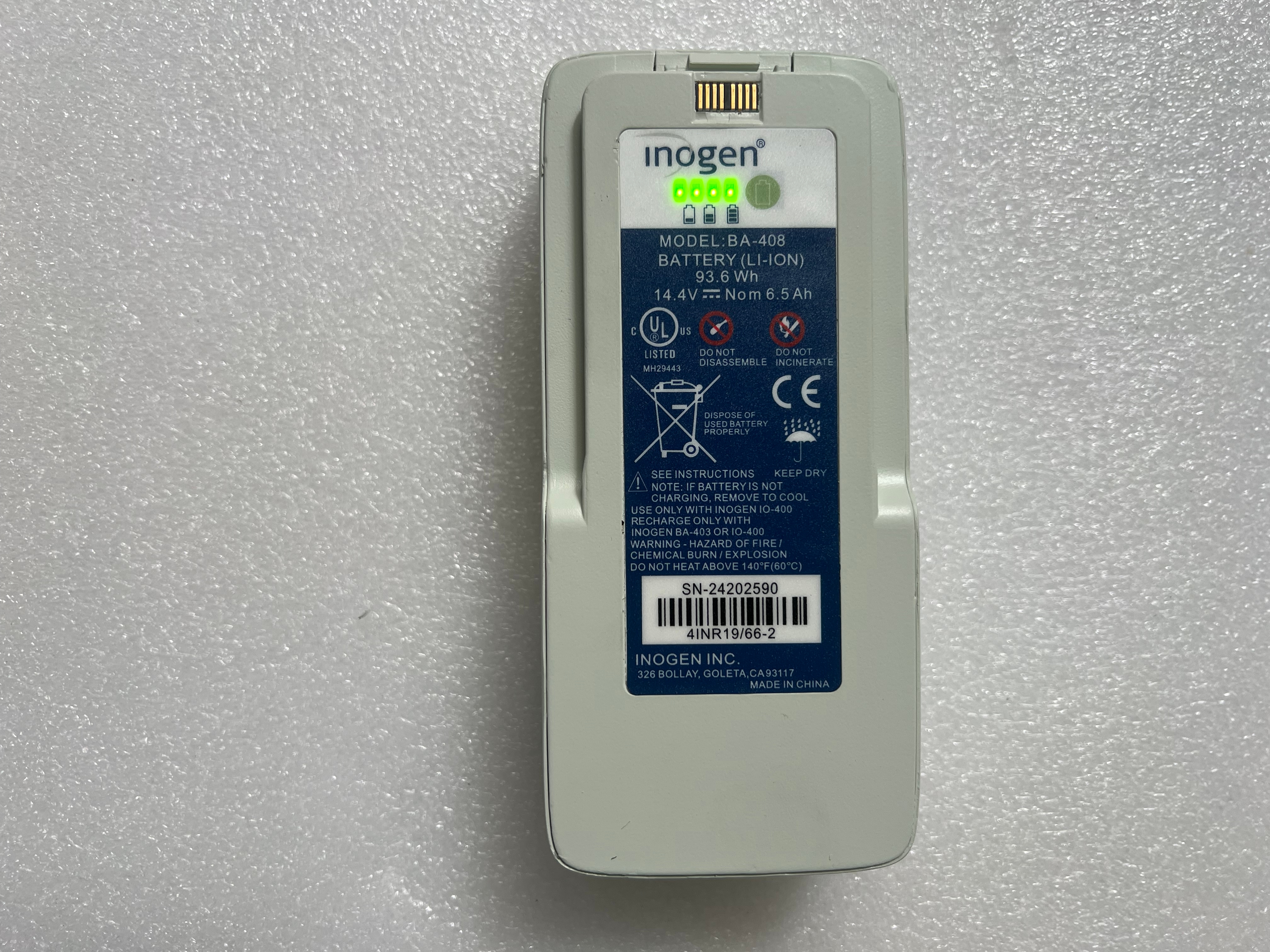 Inogen Li-Ion Battery BA-408 OxyGo Fit & G4 8-Pin for IO-400
