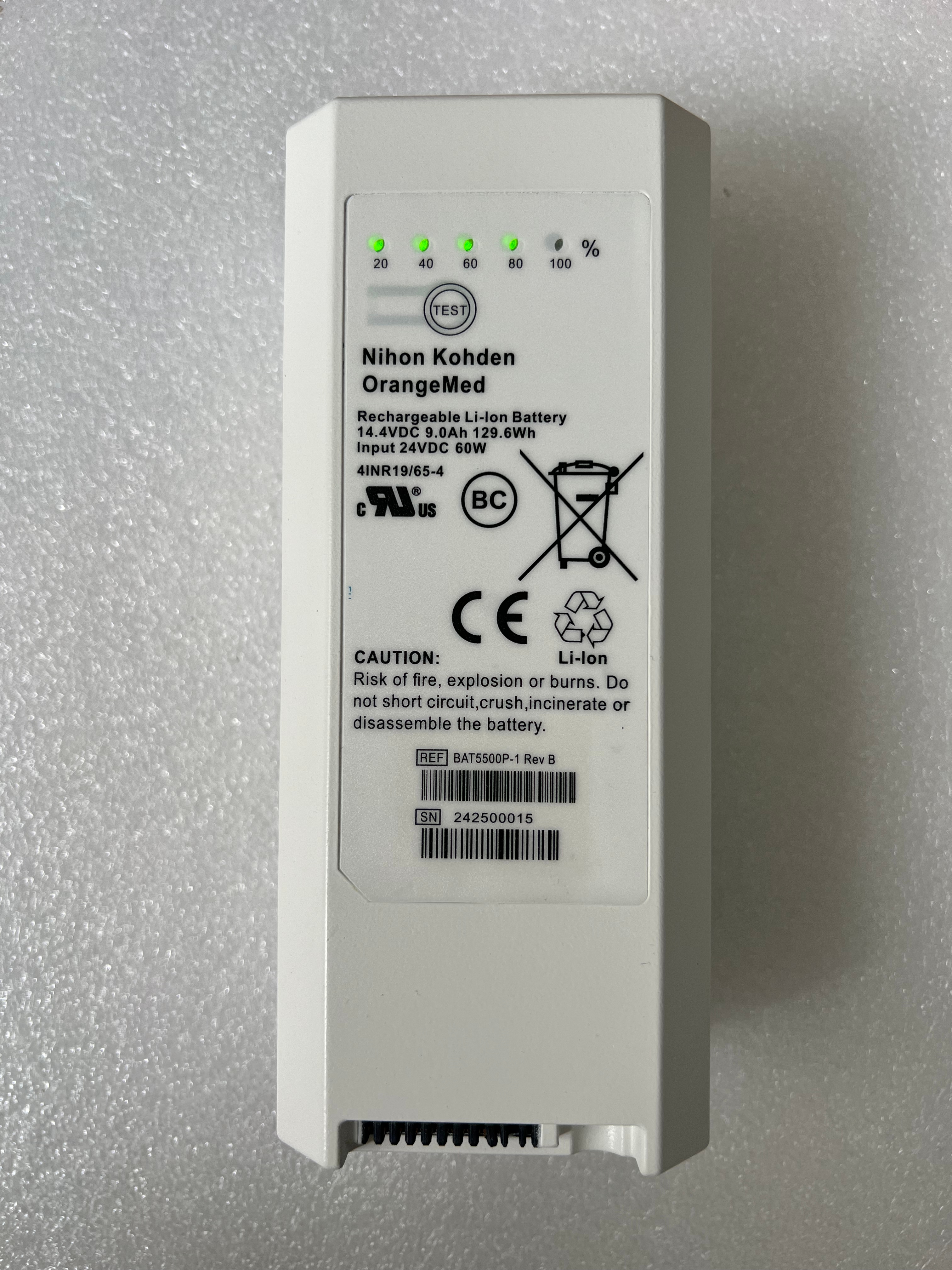 NIHON KOHDEN Li-ion Battery BAT5500P-1 14.4V 9000mAh 4INR1965-4 For NKV-550 Ventilator