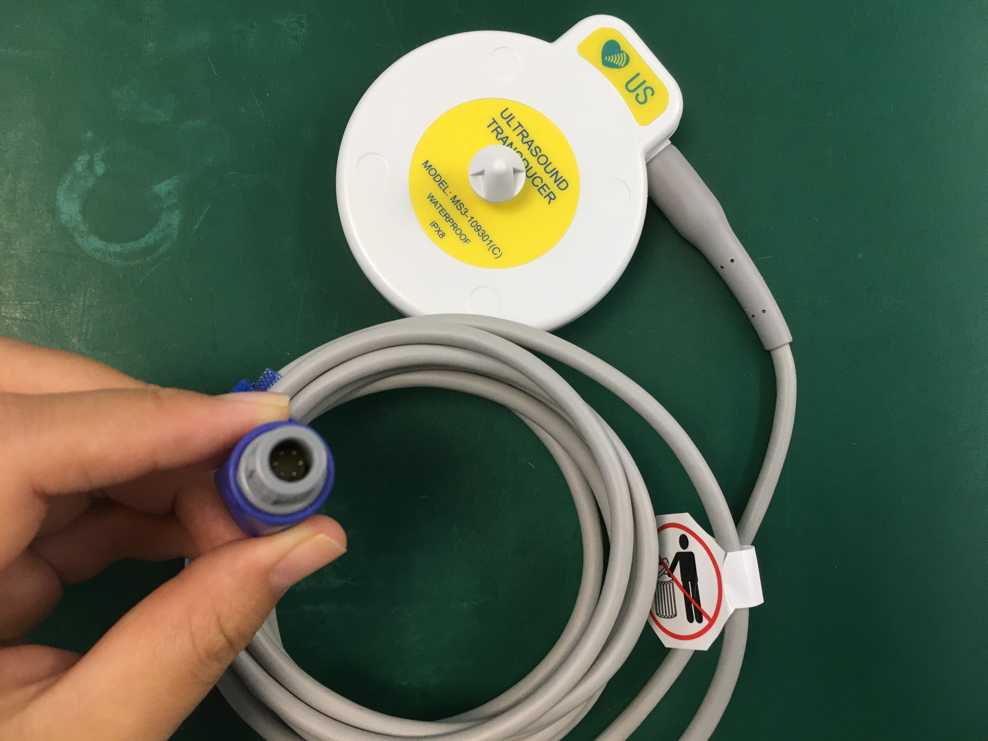 EDAN F6 F9 US Transducer MS3-109301(C) 02.01.107705, 6 พิน, เหลือง