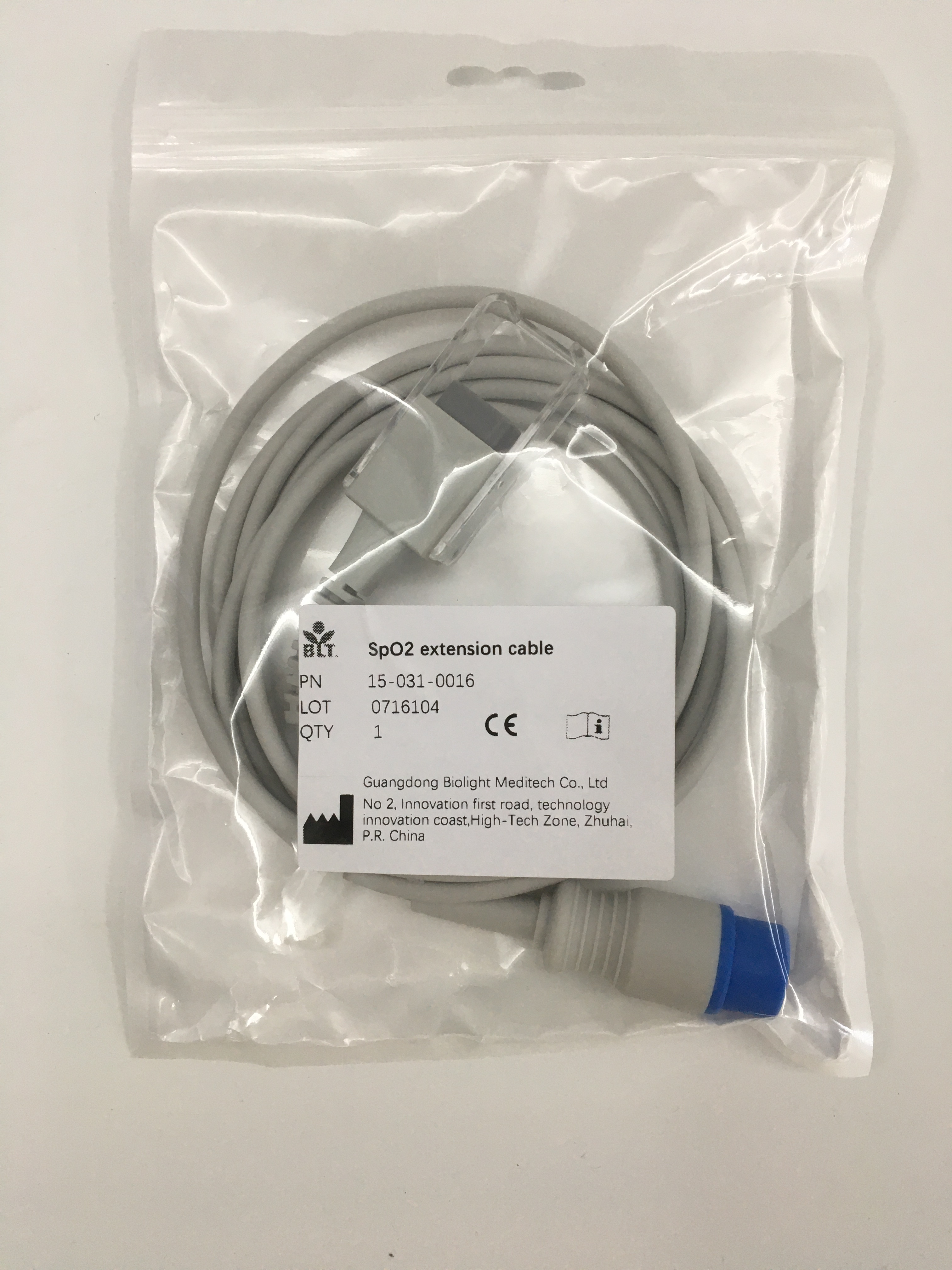 Biolight Spo2 Extension Cable 9 PIN PN 15-031-0016