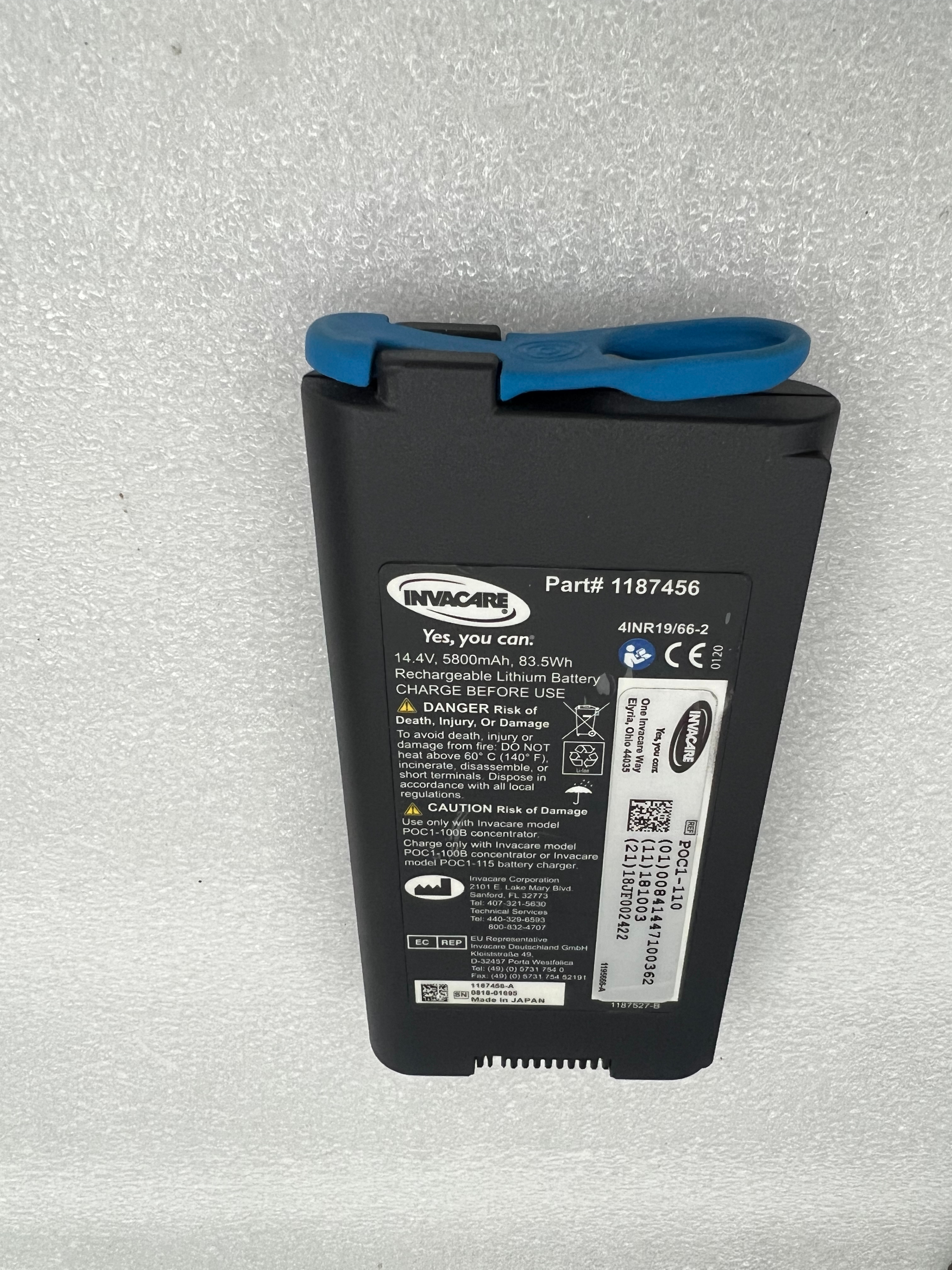 INVACARE POC1-110 Batería recargable de iones de litio 14,4 V 5800 mAh 83,5 Wh 1187456