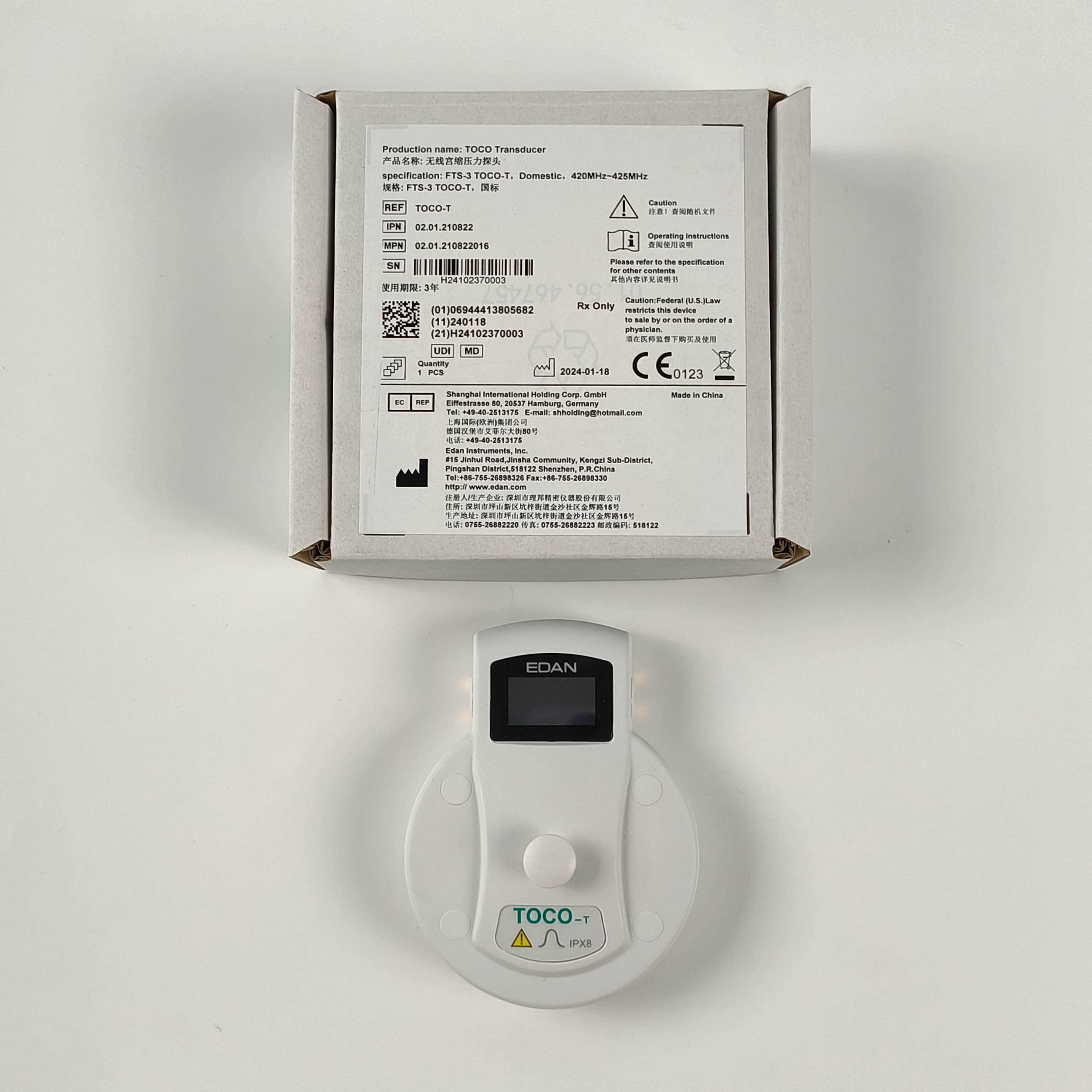 Edan TOCO Transduser FTS-3, TOCO-T, Domestik, 420MHz - 425MHz