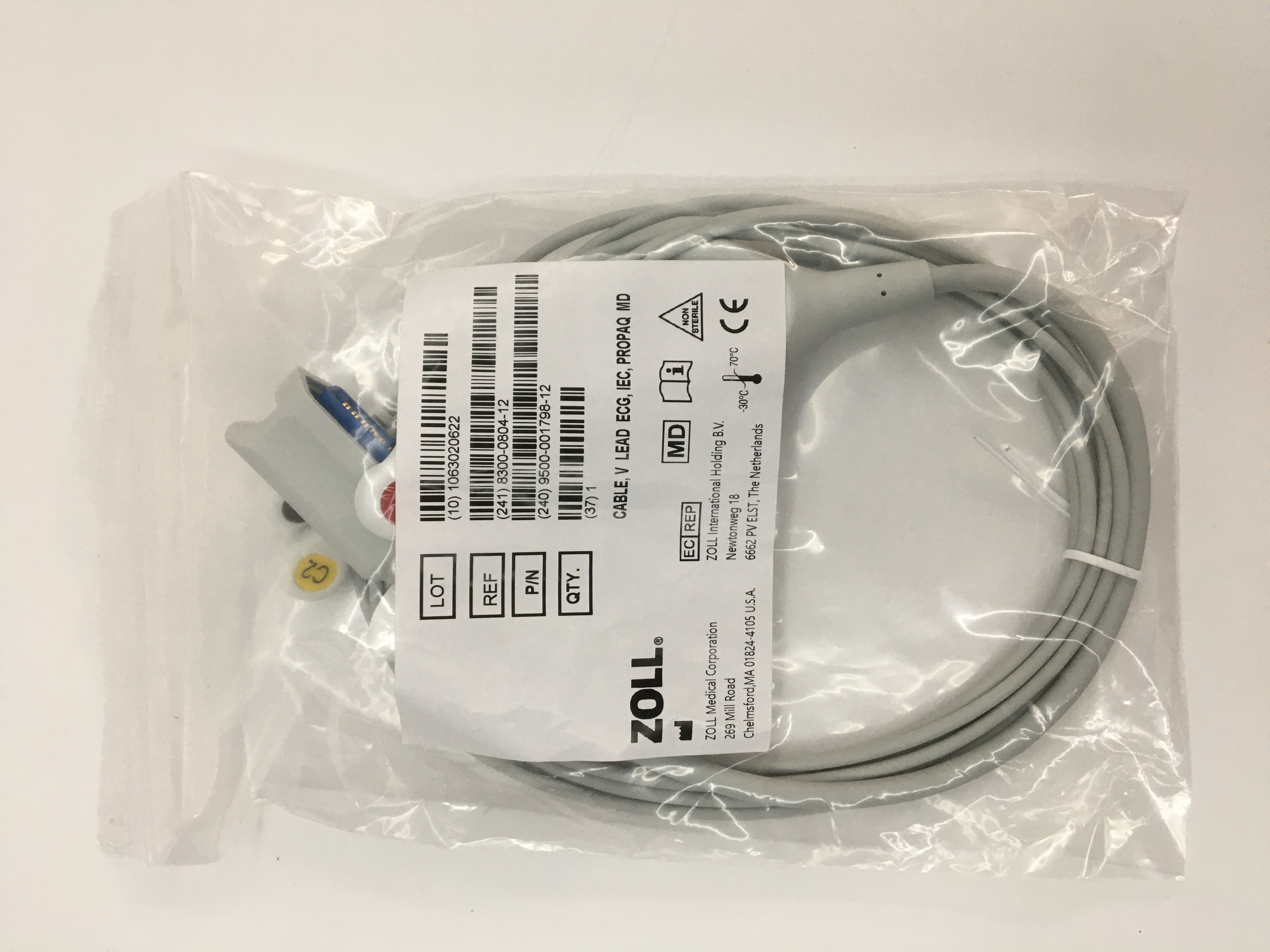 ZOLL X Series Precordial 6 Lead Cable PN 8300-0804-12  9500-001798-12