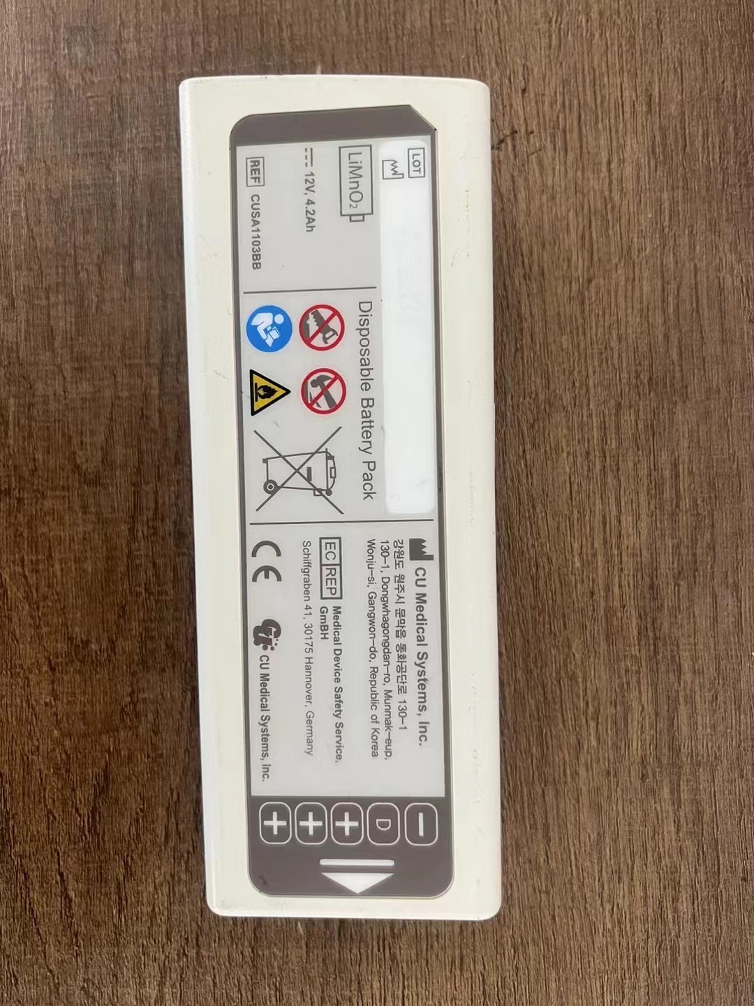 CU Medical I-Pad SP1 Batería no recargable REF CUSA1103BB VAh 12V - 4.2 AH