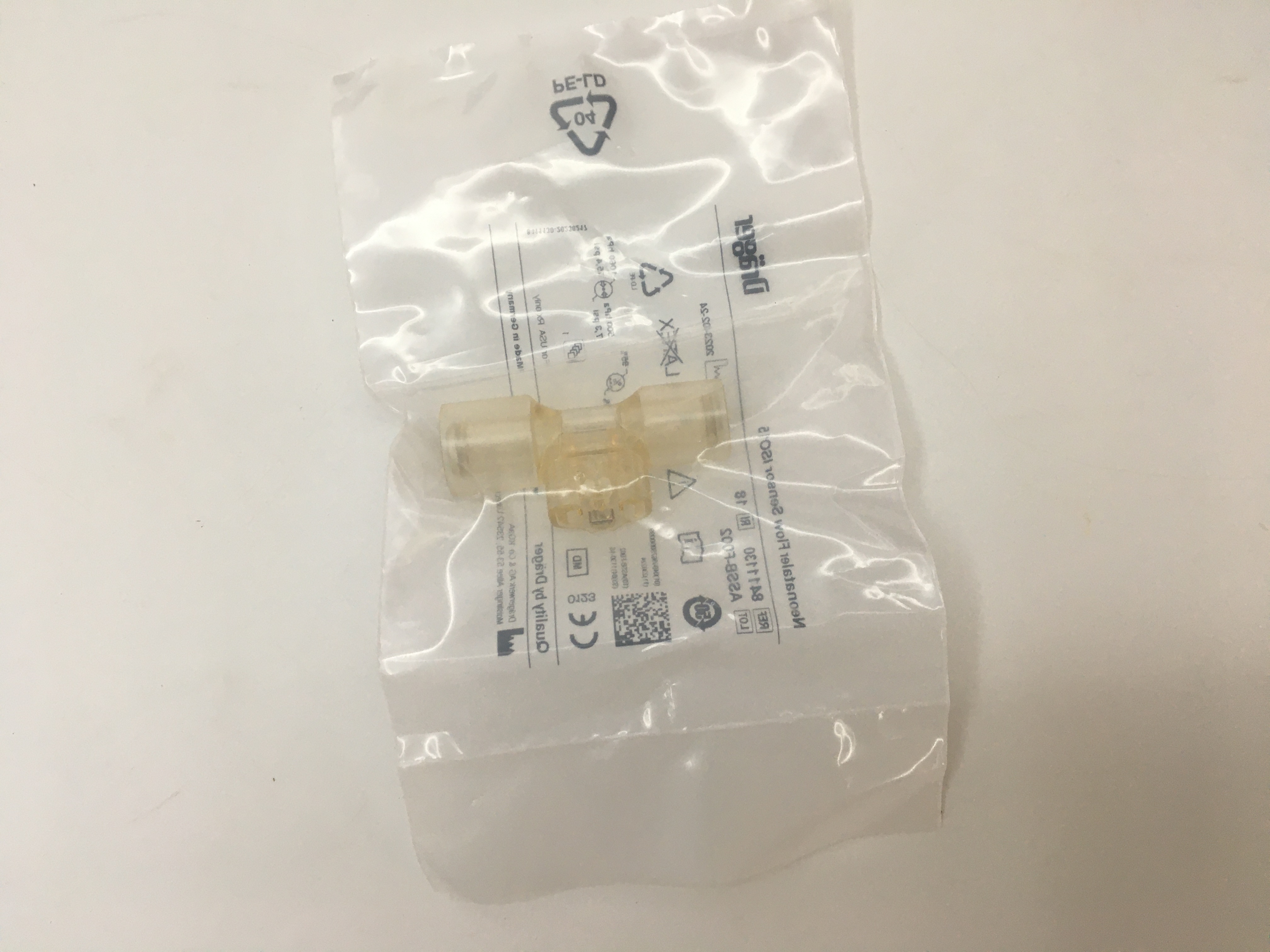 Drager Neonataler Flow Sensor ISO15 Resable Connector 8411130 New Original