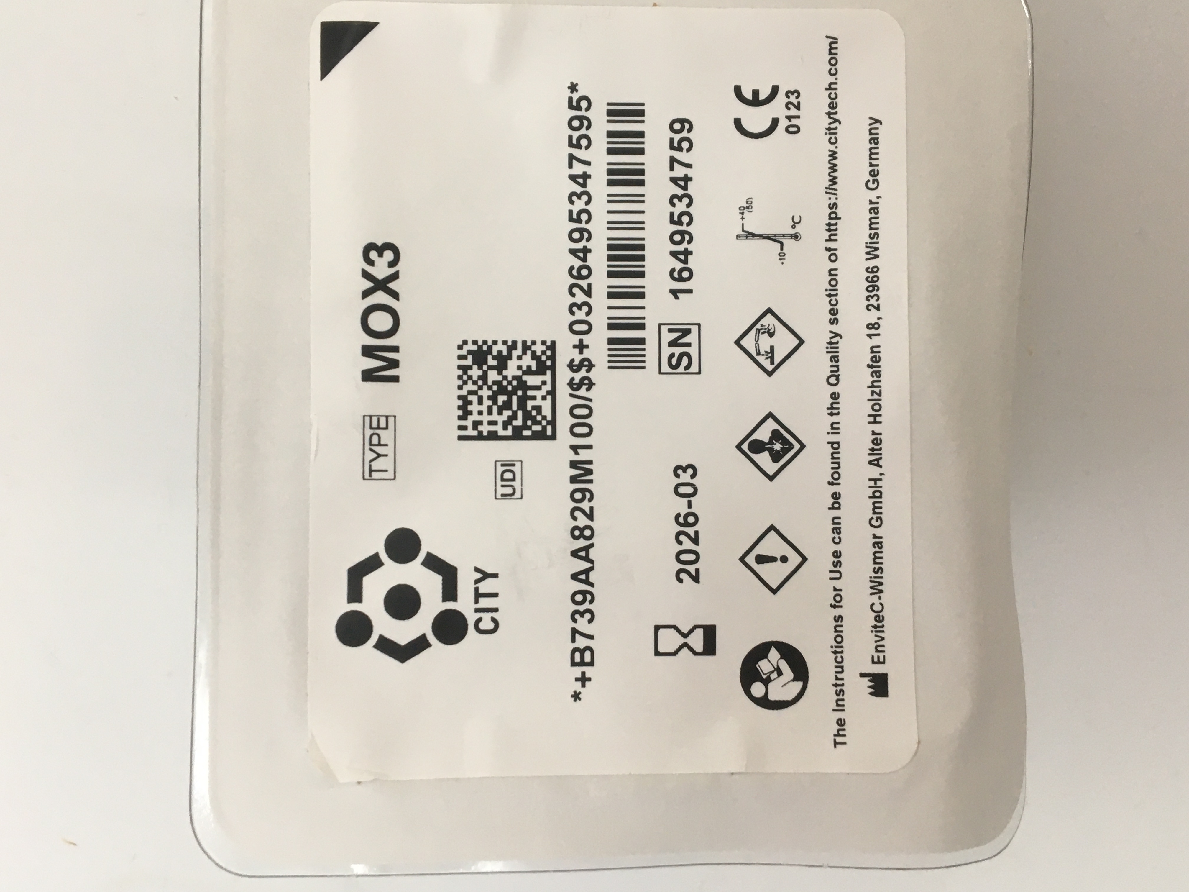 Bandar MOX3 Perubatan Oksigen O2 Gas Sensor