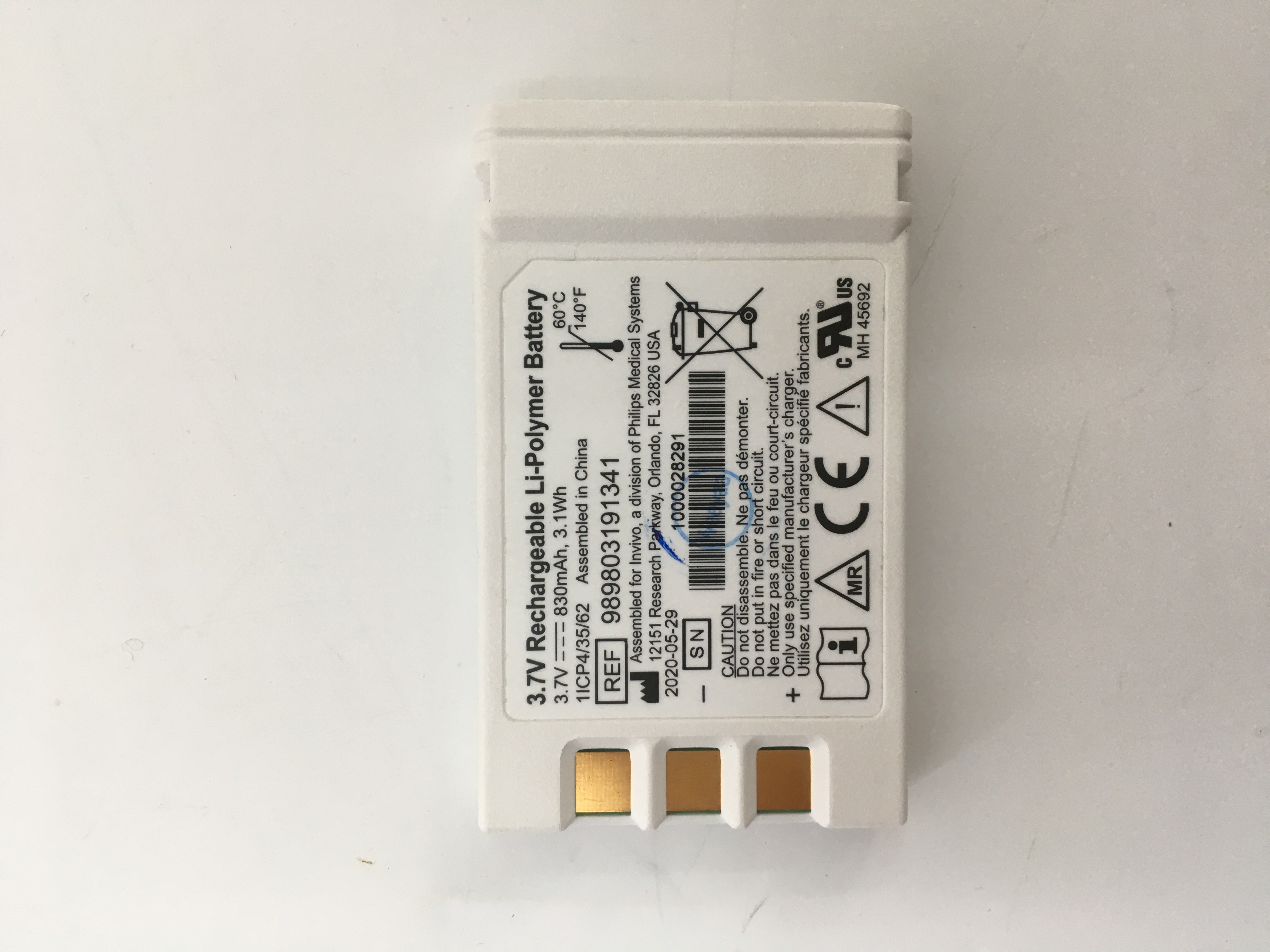 Philips MR400 แบตเตอรี่ 3.7V 830mAh 3.1Wh แบตเตอรี่ Li-Polymer แบบชาร์จไฟได้ 989803191341 ใหม่เดิม