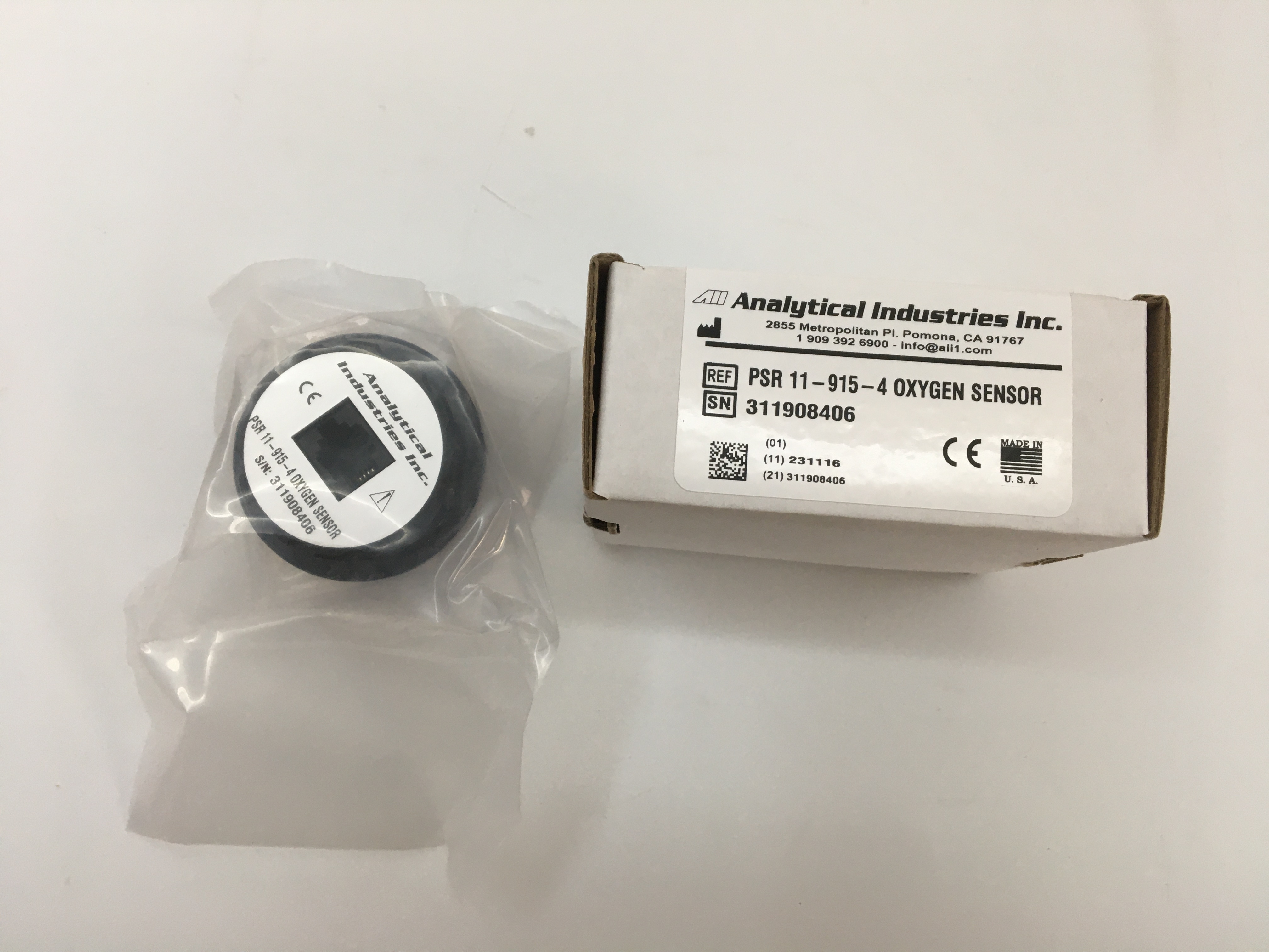 Célula de sensor de oxígeno REF PSR11-915-4 nuevo compatible para máquina de anestesia Analytical Industries Inc M-10