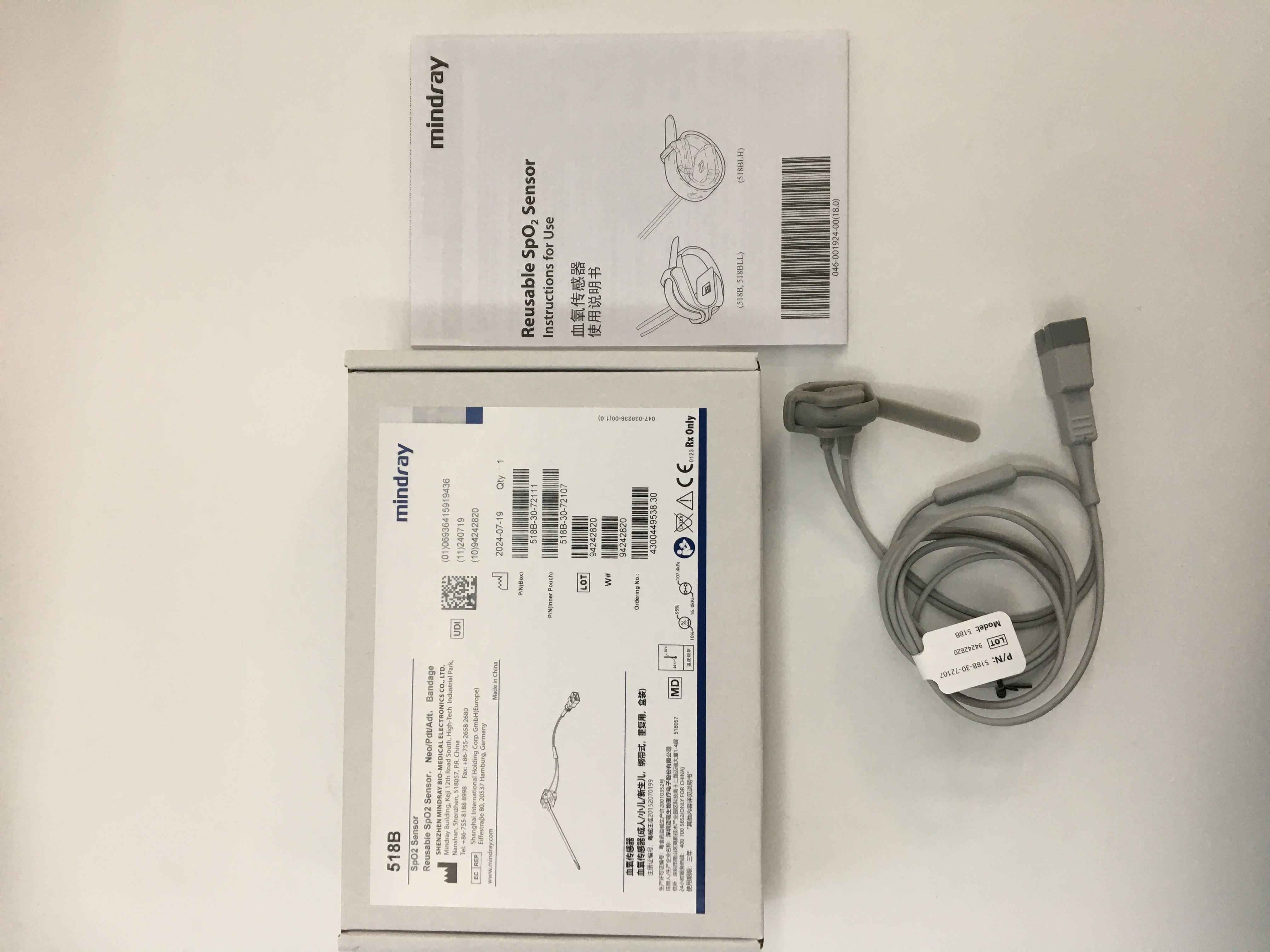 Mindray 518B 518B-30-72111 518B-30-72107 Reusable Spo2 Sensor Neonate Pediate Adult New Original