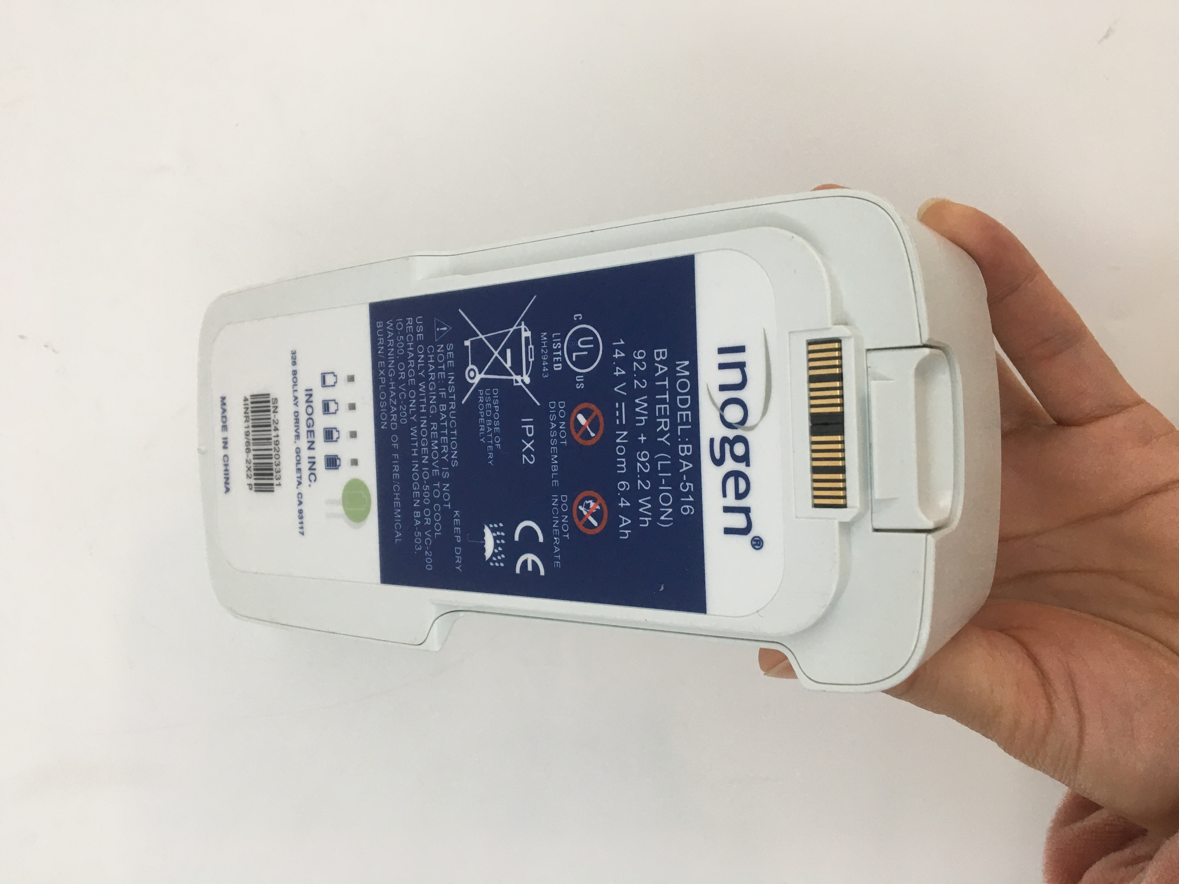 Inogen One G5 แบตเตอรี่ BA-516 Li-Ion แบบชาร์จไฟได้แบตเตอรี่คู่ 16 เซลล์ 14.4V 92.2Wh + 92.2Wh ใหม่เดิม