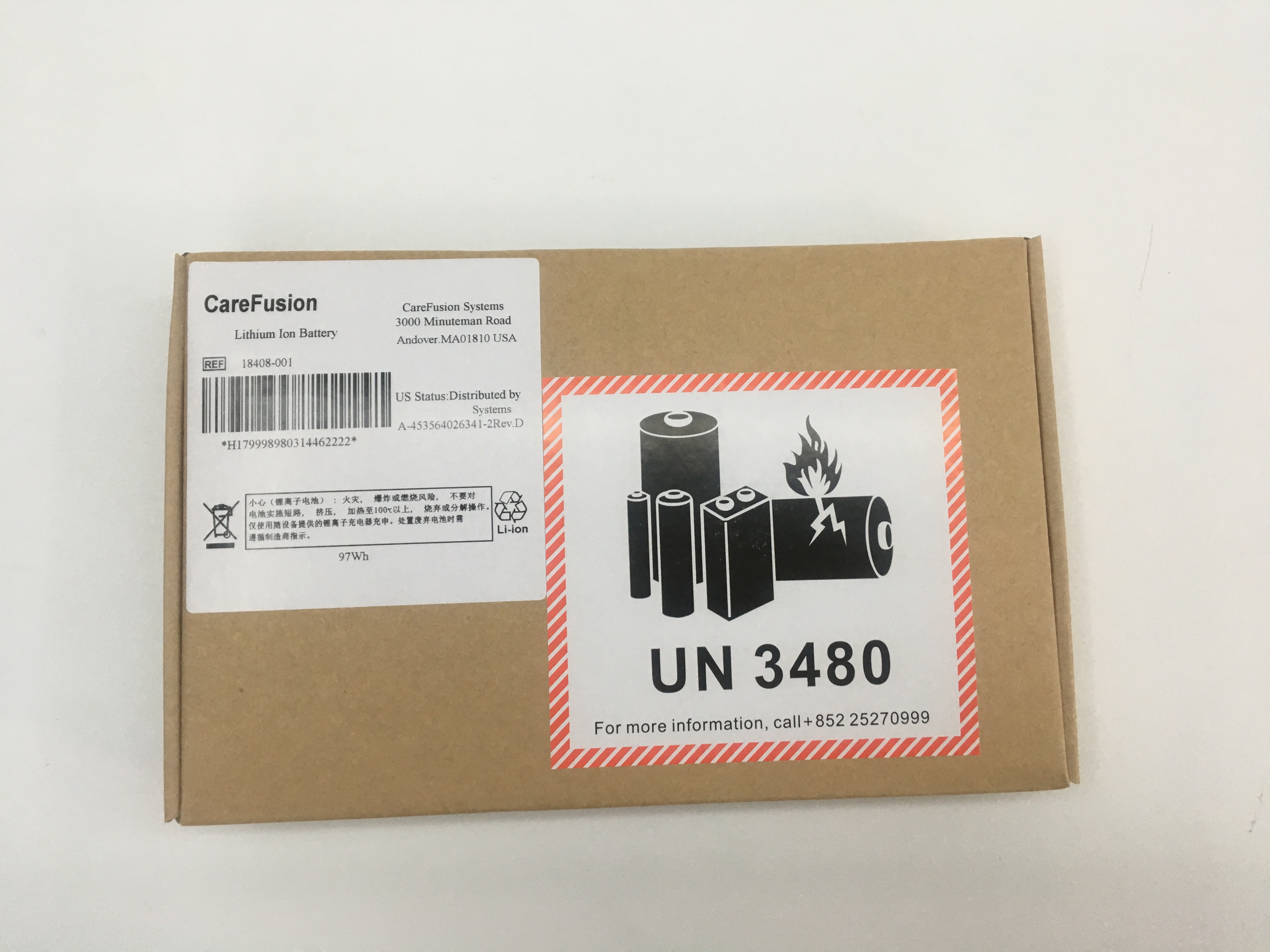 Carefusion 18408-001 เครื่องช่วยหายใจแบตเตอรี่ลิเธียมไอออน 14.4V 97WH ใหม่เดิม