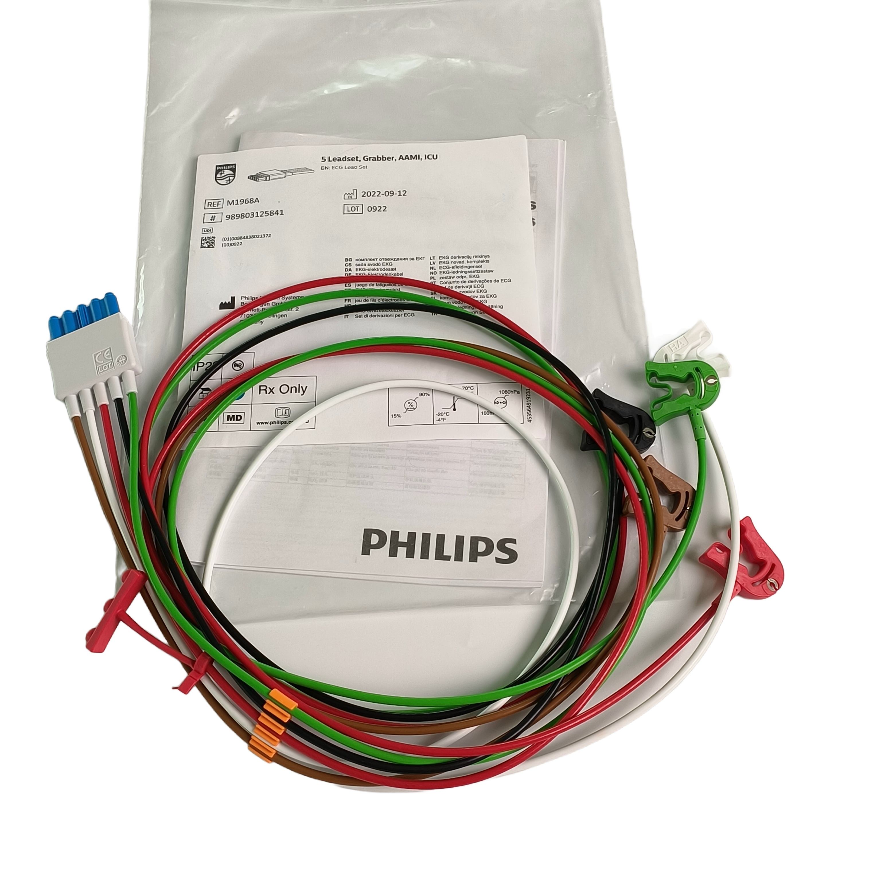 Philips M1968A Juego de cables para UCI AAMI Grabber de 5 cables 989803125841