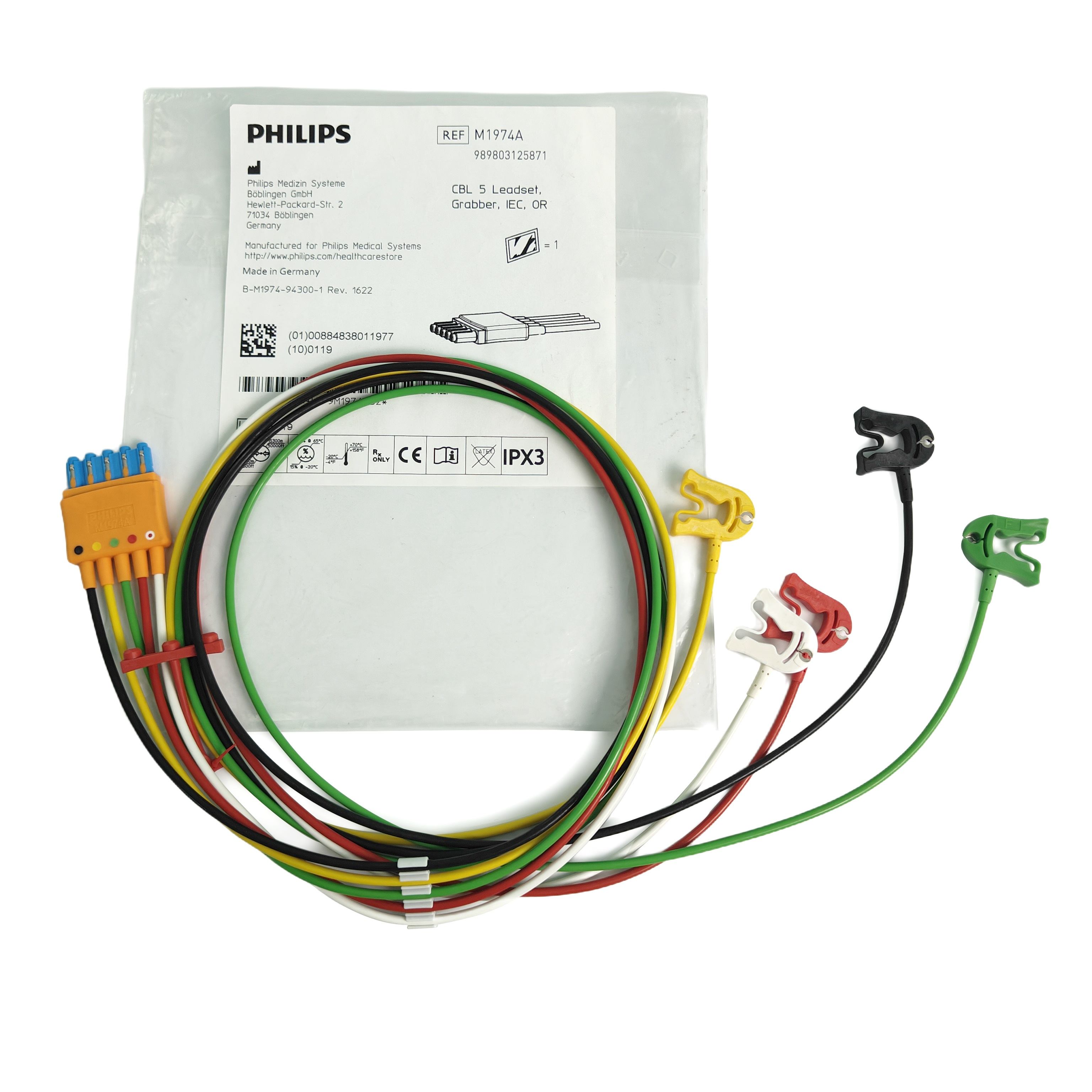 Philips M1974A ECGEKG 5-Lead Set Grabber IEC OR 989803125871