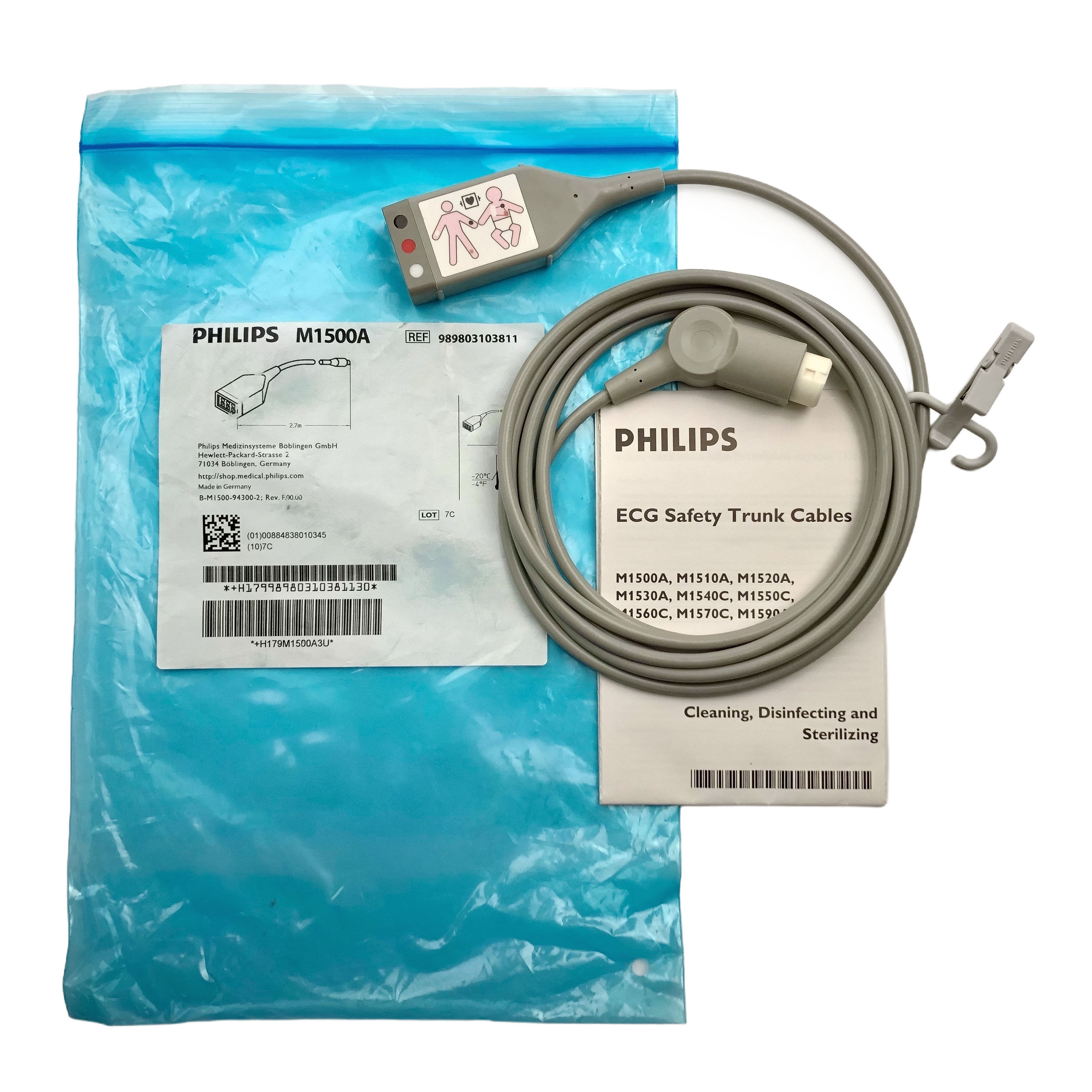 Philips M1500A ECG Safety Trunk Cables 989803103811 New Original