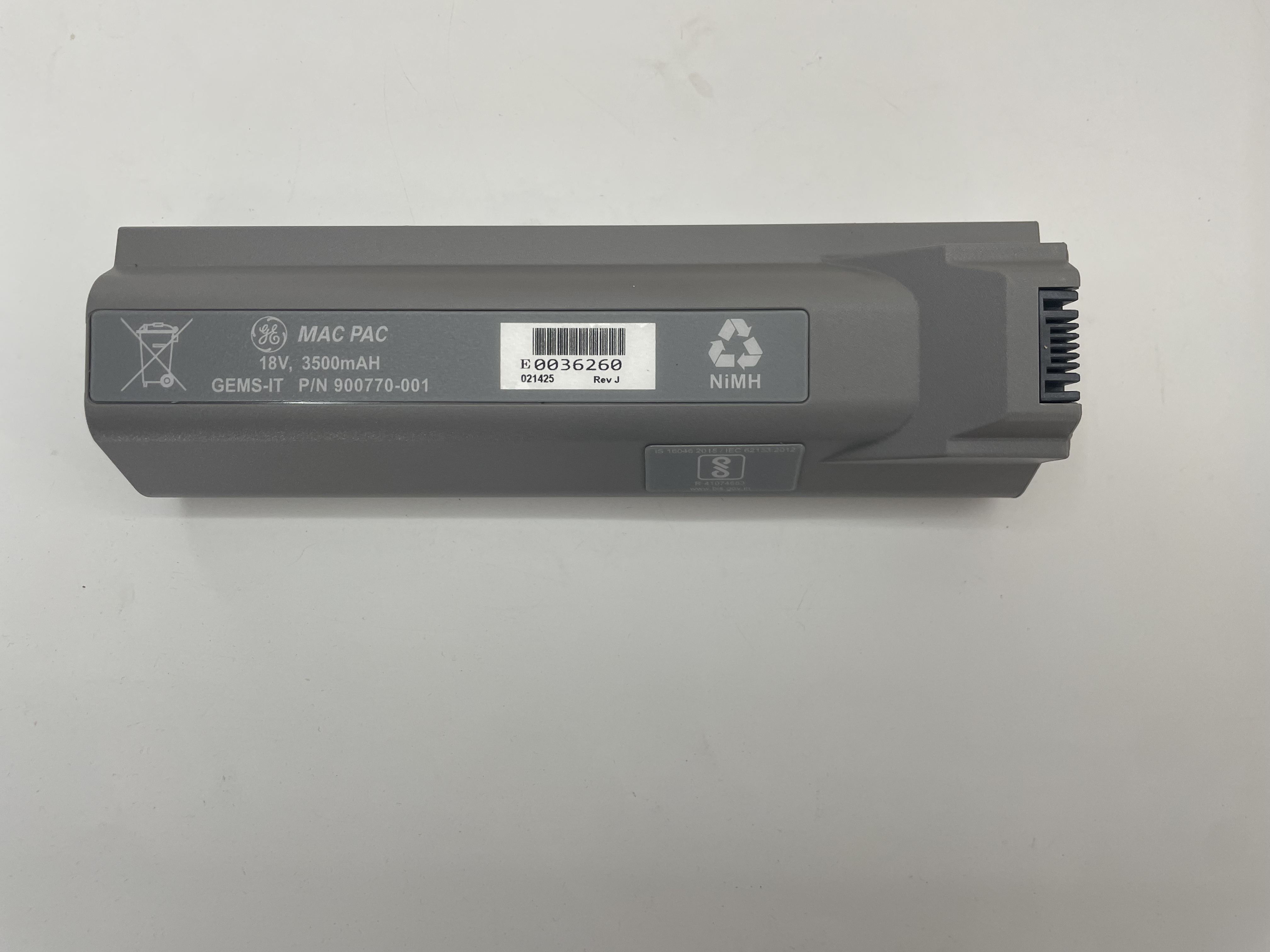 Batería GE MAC3500 900770-001 nueva original, MAC PAC 18V 3500mAH GEMS-IT