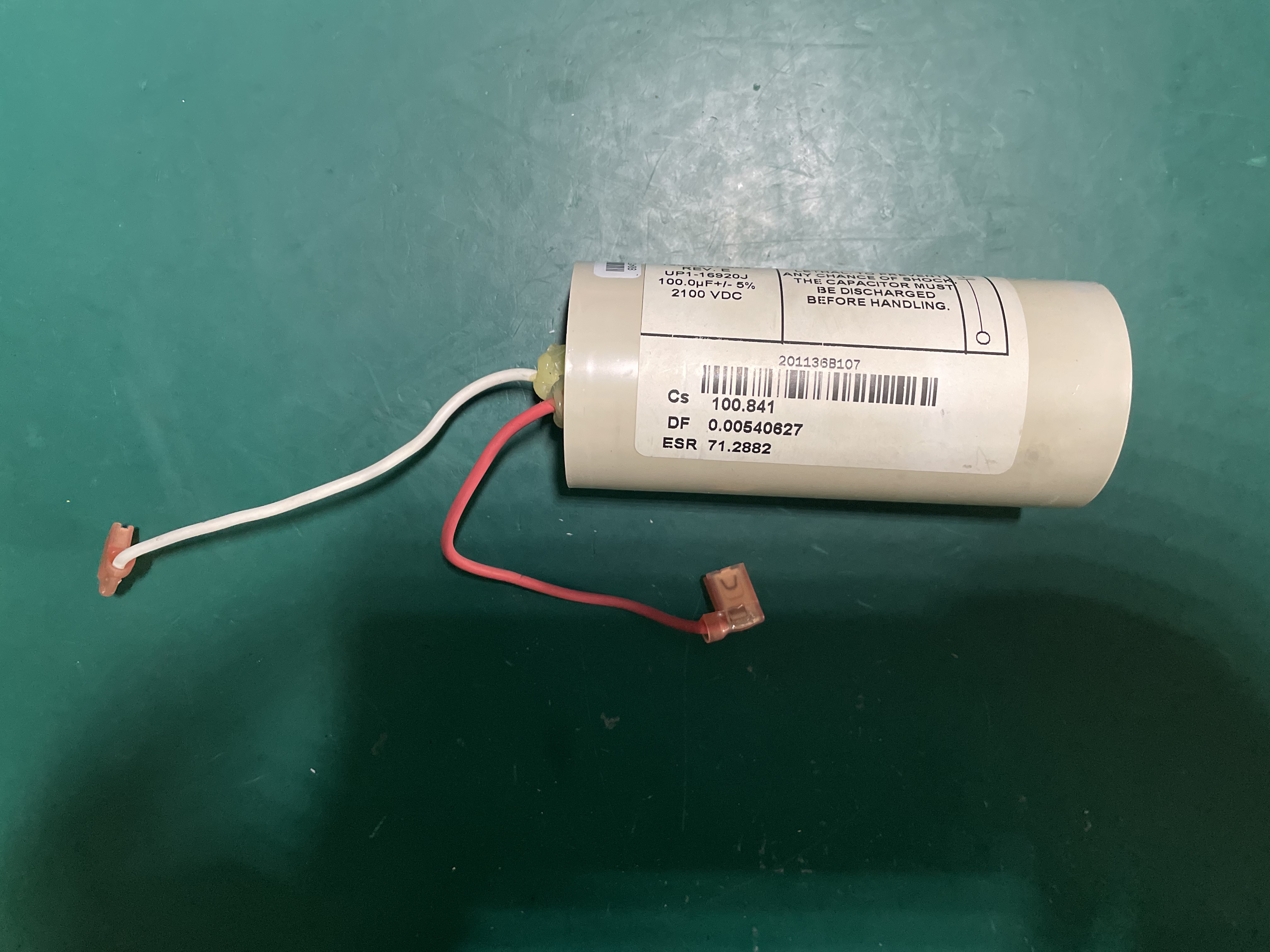 Innomed Cardio-Aid 200-B Capacitor 130-0257-002 UP1-16920J 100μF 2100VDC