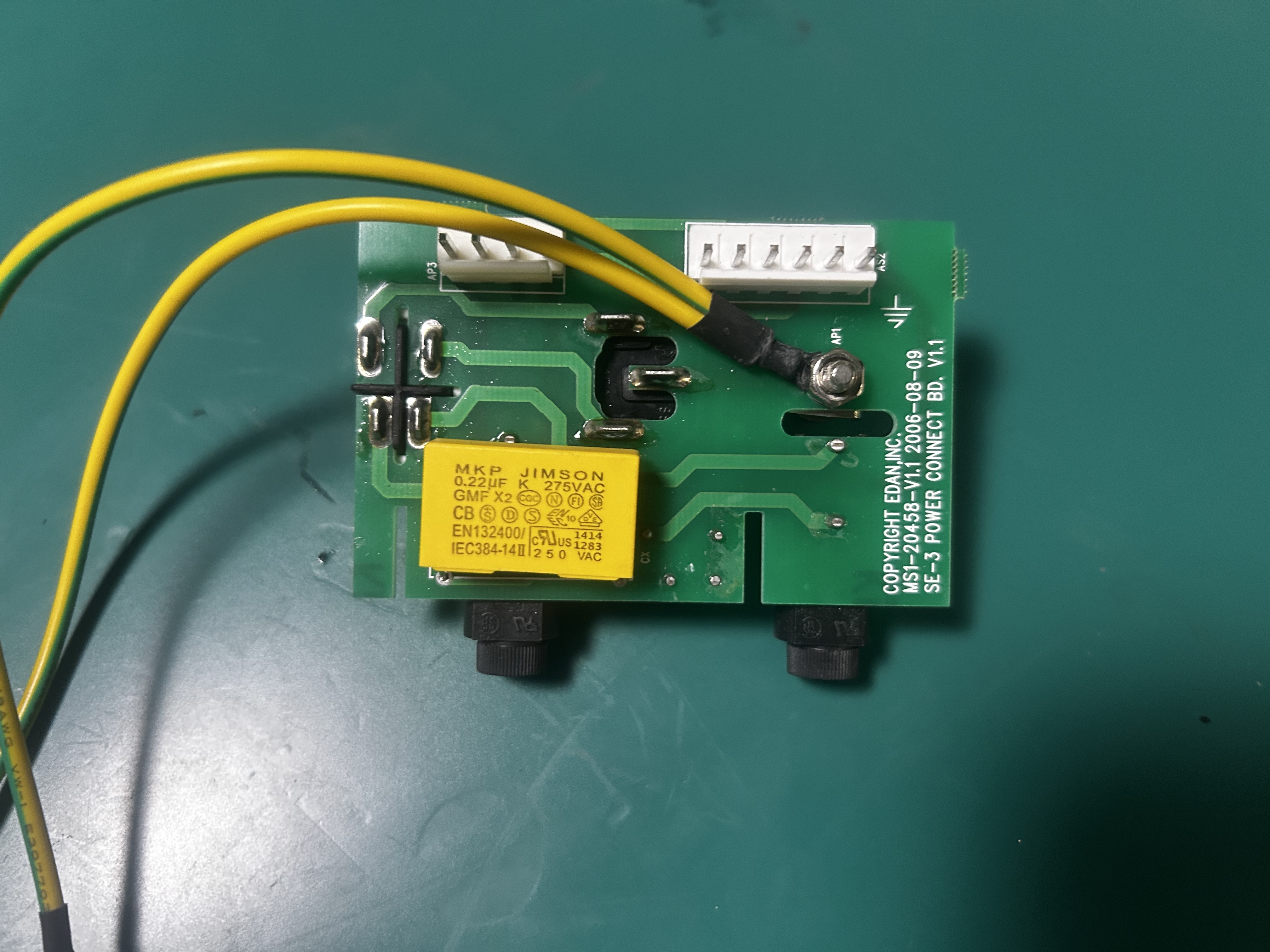 Ensamblaje DE cables DE puesta A tierra DE interfaz DE alimentación DE tres puntas DE LA máquina DE ECG Mindray DECG-03A MS1-20458-V1