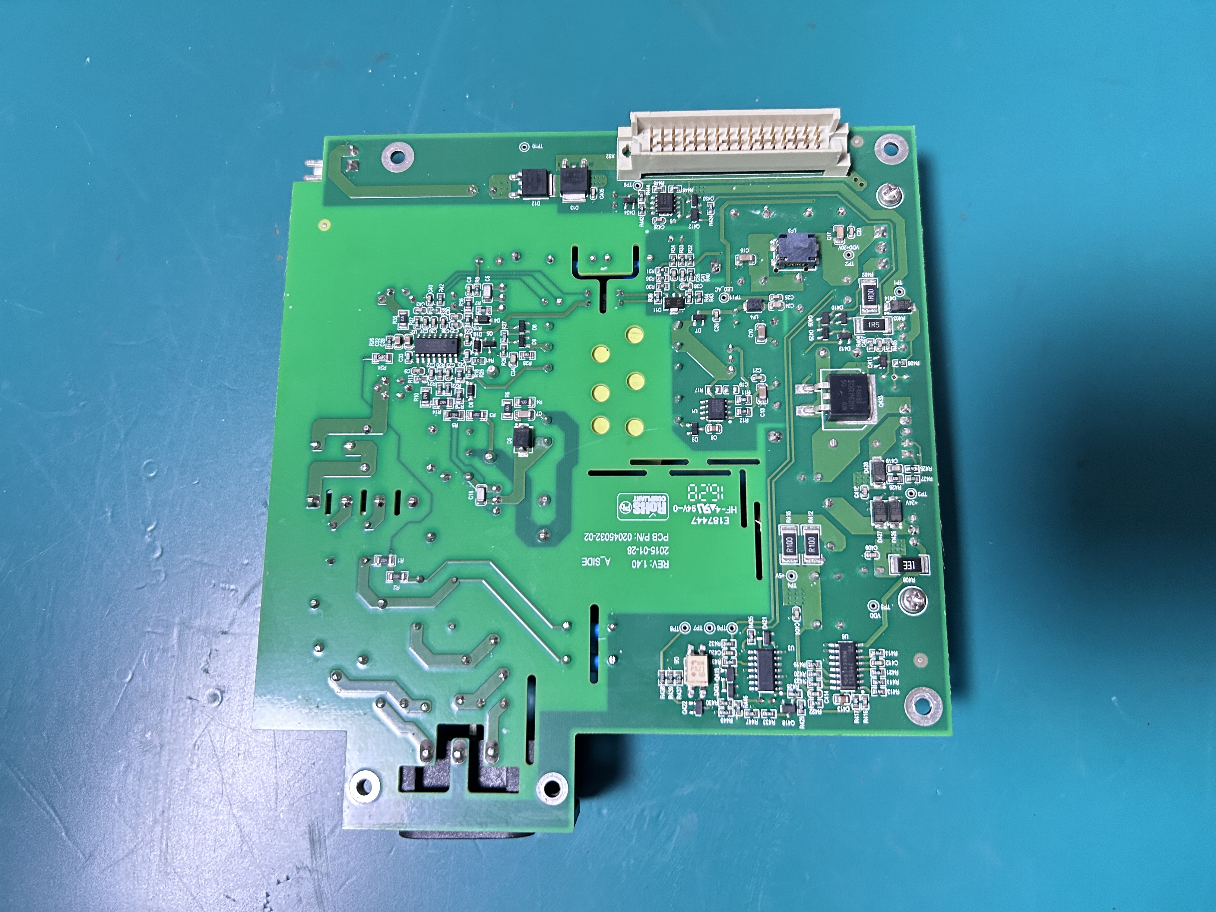 Biocare ECG-1201 ECG machine power board 02045032-02 includes a three-prong power connector