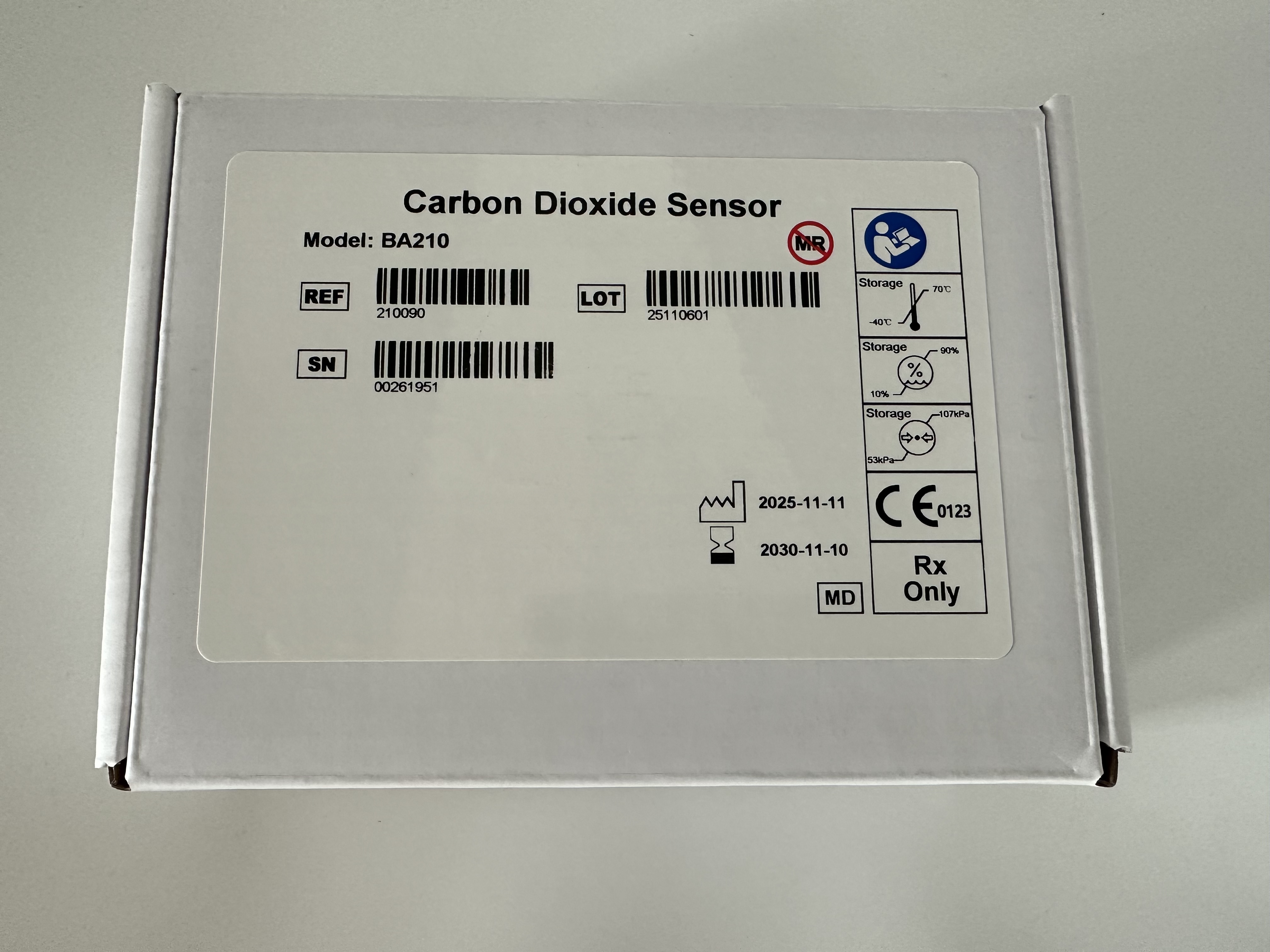 Uso para el sensor ETCO2 convencional de Mindray (modelo SAC001), sensor de dióxido de carbono modelo BA210 REF 210090 LOTE 25110601