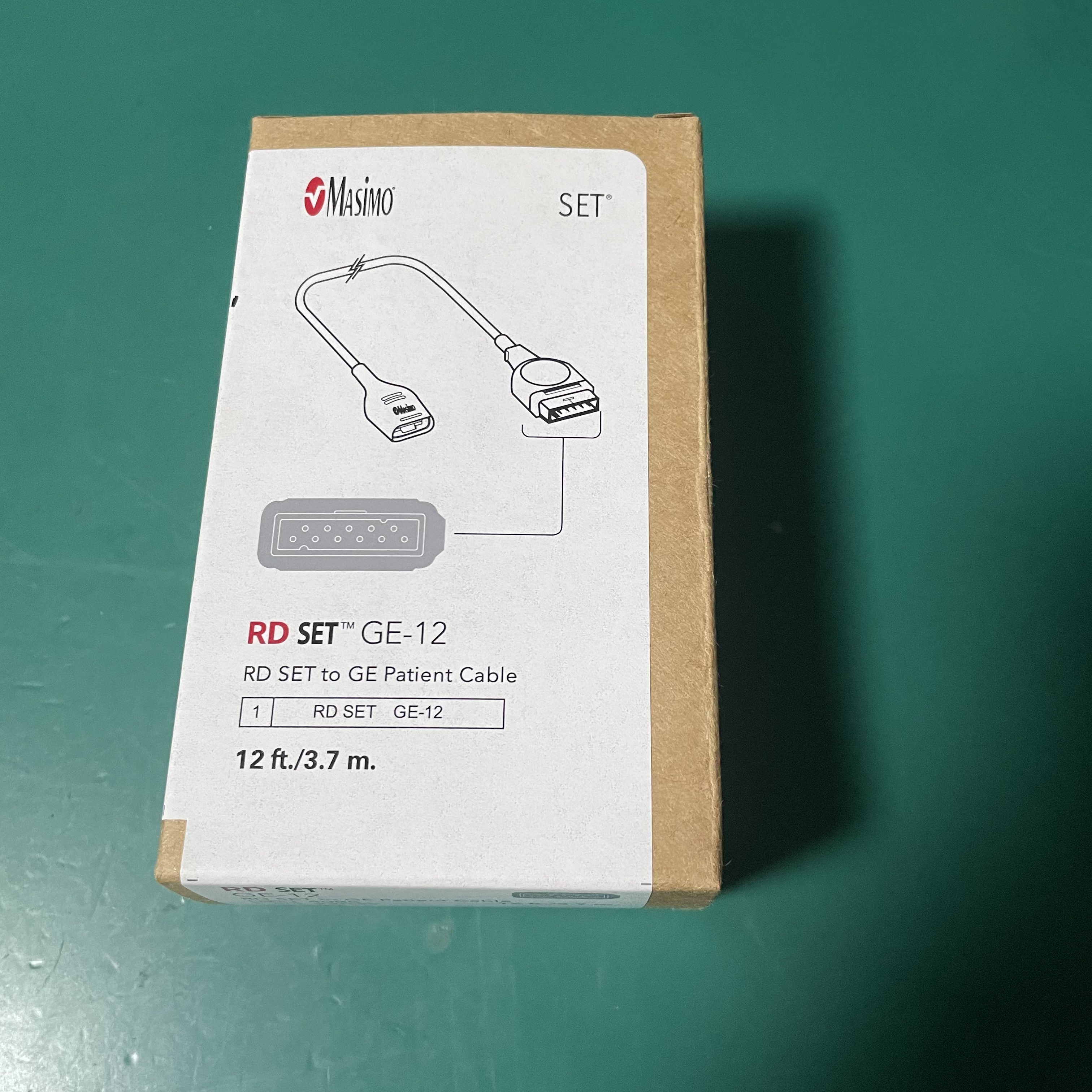 Masimo RD SET GE-12 RD SET ke GE Patient Cable REF 4085 LOT 22K36 3.7m 12ft