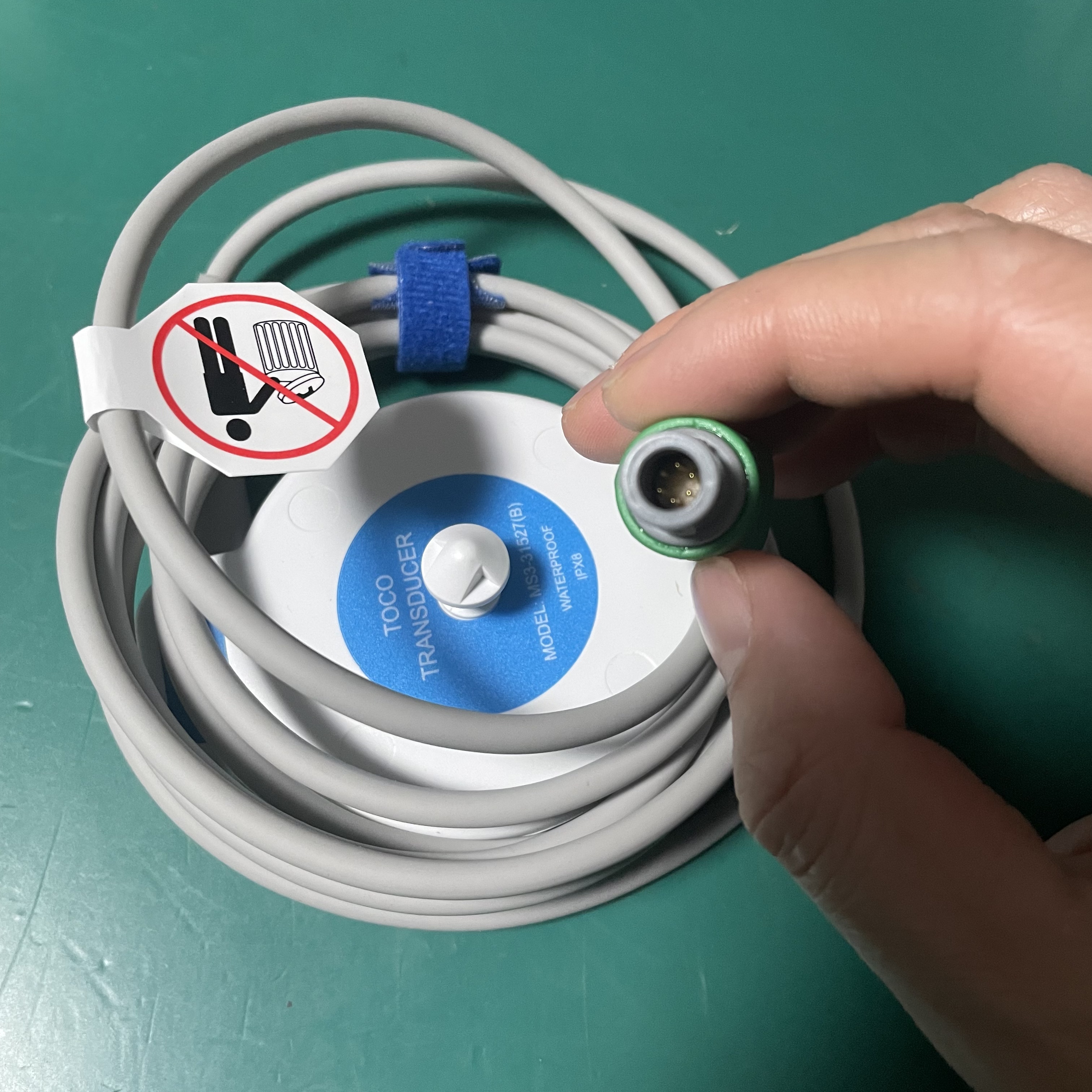 EDAN TOCO Transducer MS3-31527(B) Six-pin connector IPN 02.01.31527 Blue