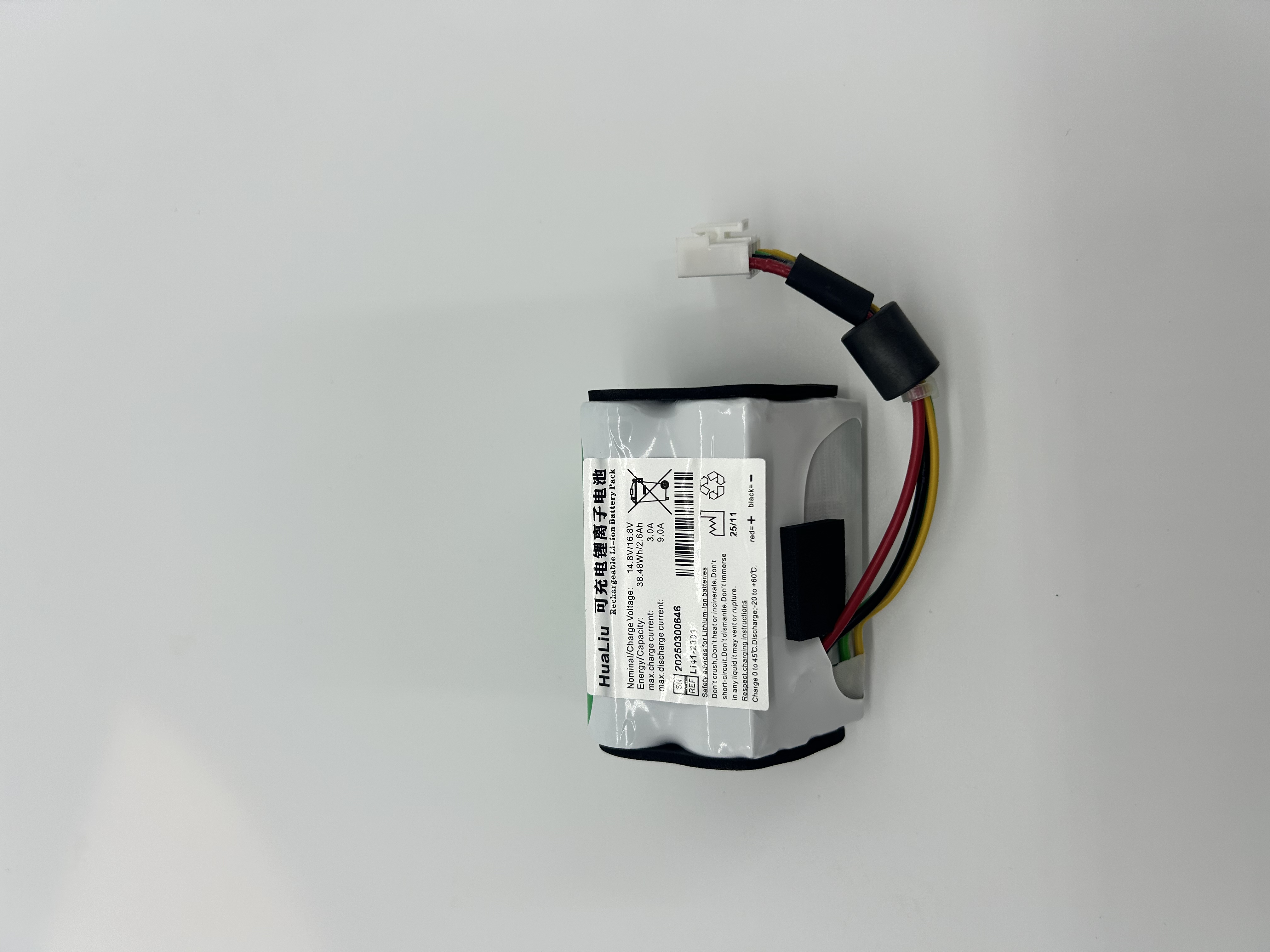 14.8V 16.8V 2.6Ah 38.48Wh แบตเตอรี่ลิเธียมไอออนแบบชาร์จ HuaLiu Li41-2301