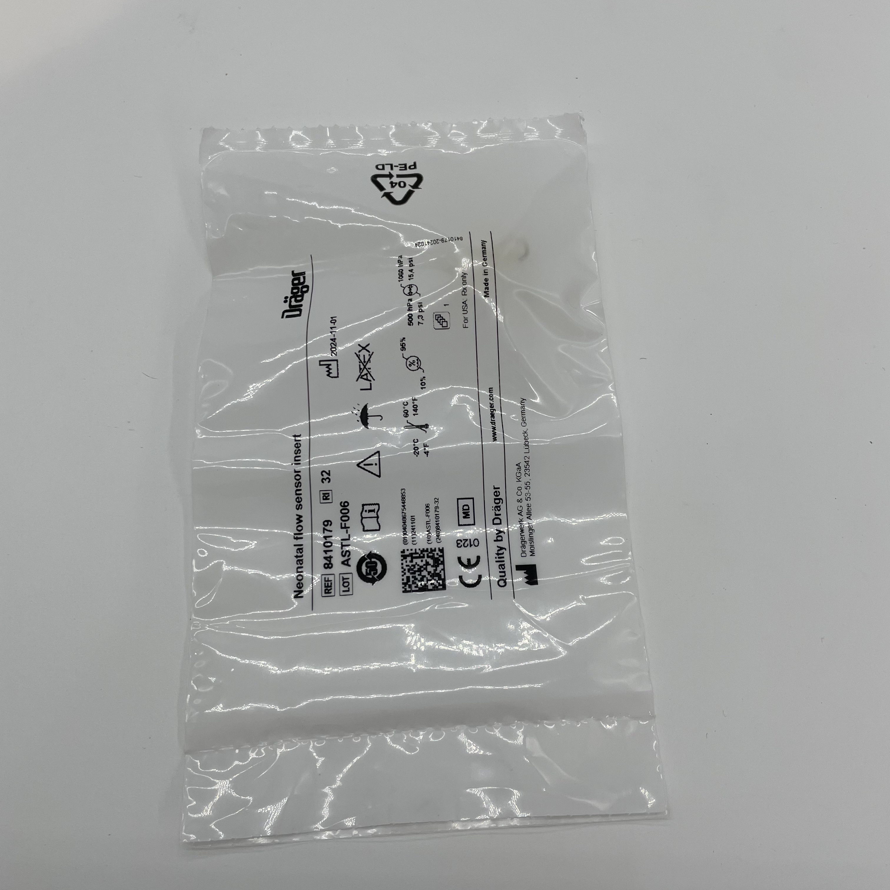 Drager 8410179 Inserto de sensor de flujo neonatal (paquete de 5 piezas)