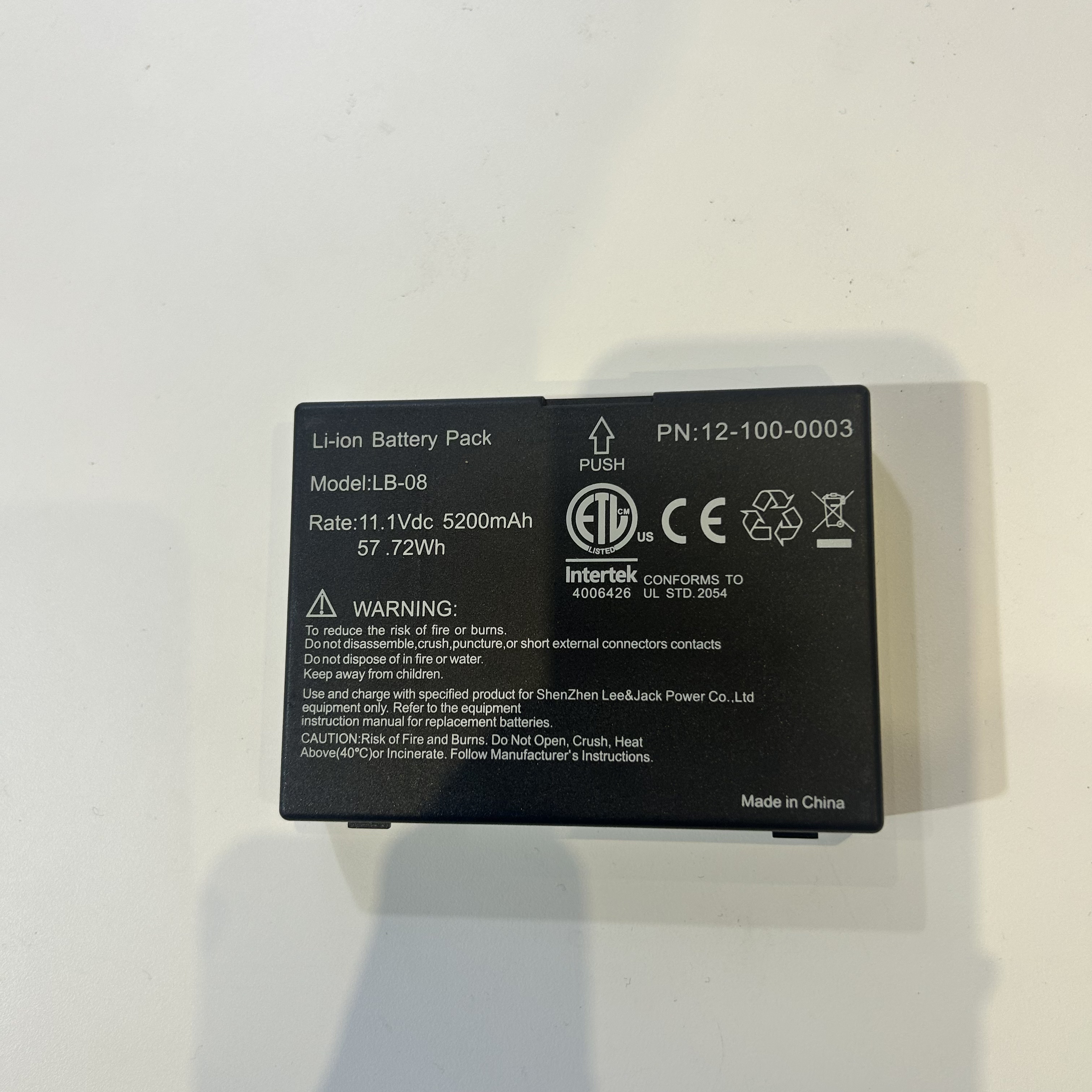 Medical Device Dedicated Lithium-ion Battery Pack LB-08 11.1V 5200mAh