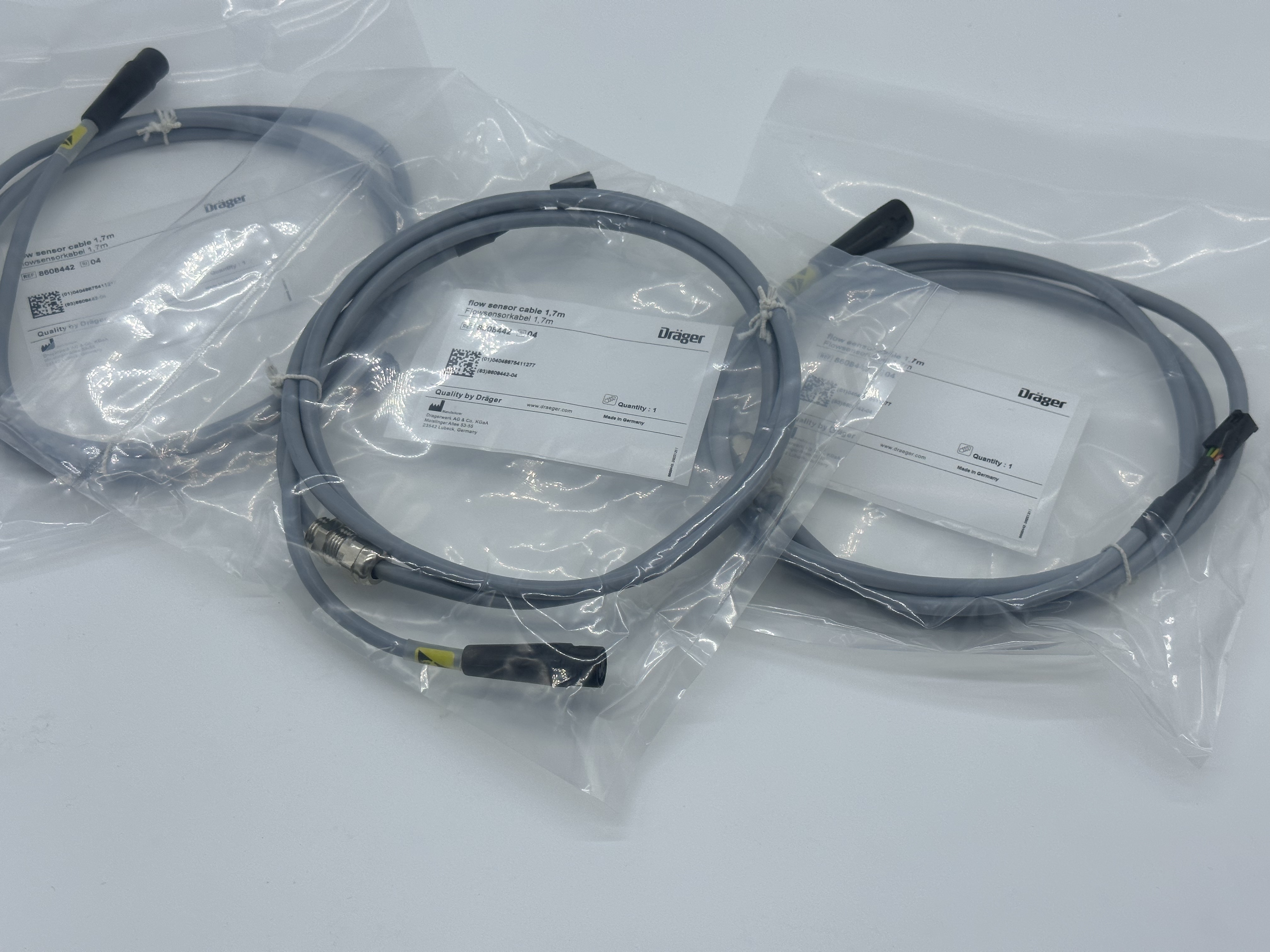 Cable de sensor de flujo Drager 8608442 de 1,7 m