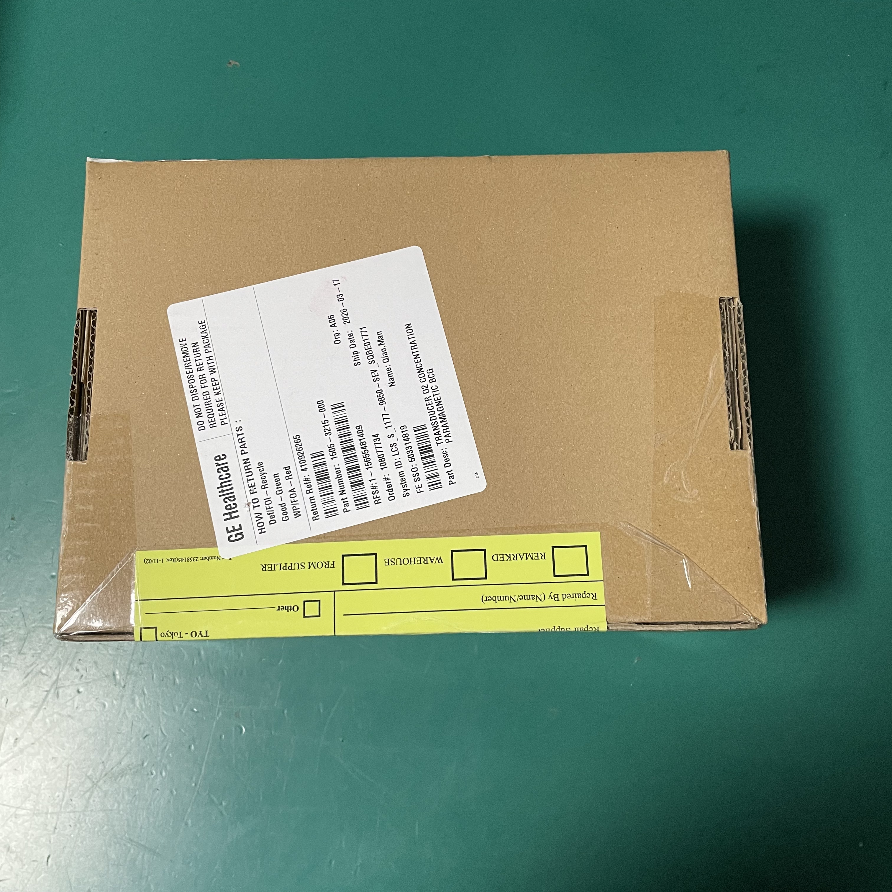 GE Transducer O2 Paramagnetic 1505-3215-000 new original