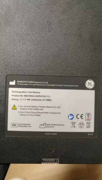 Brand new original GE Definium320 detector battery 11.1V 3400mAh RB37WHA