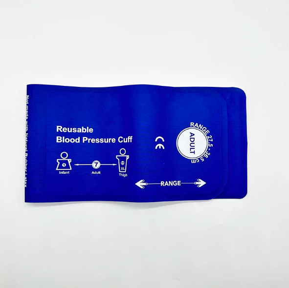Compatible with Welch Allyn adult blood pressure cuffs, both single and double tube, ranging from 27.5-36.5cm