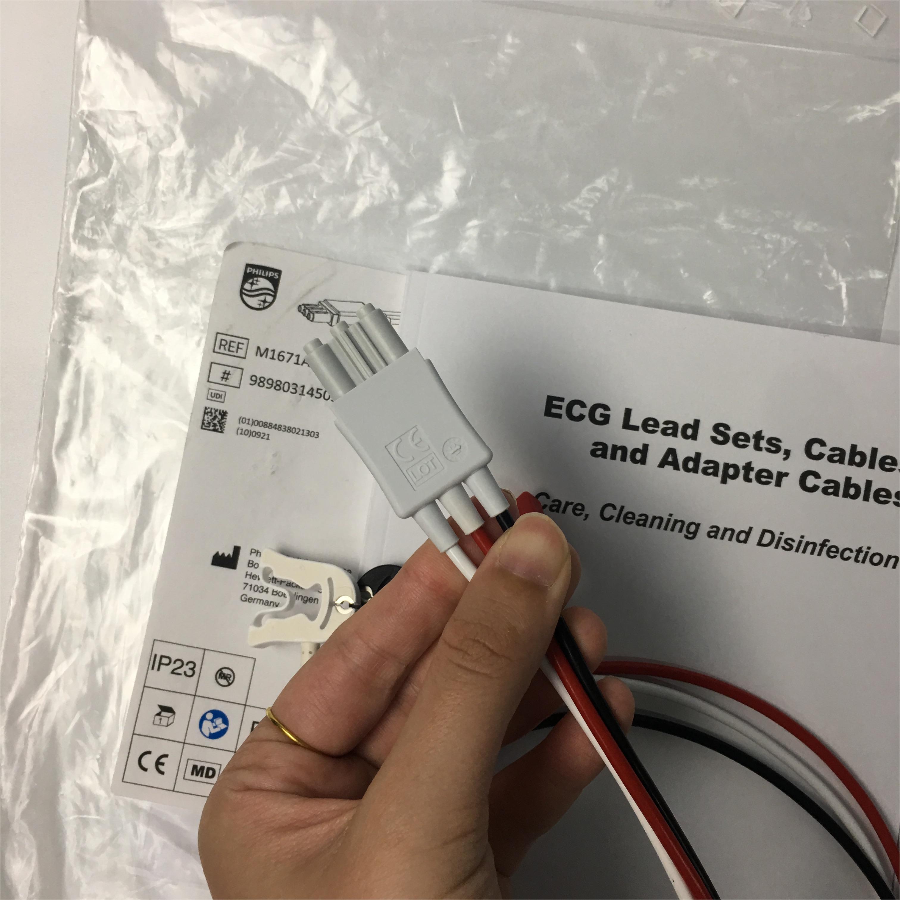 Philips ECG Lead Set 3 Leadset Grabber AAMI ICU M1671A 989803145091