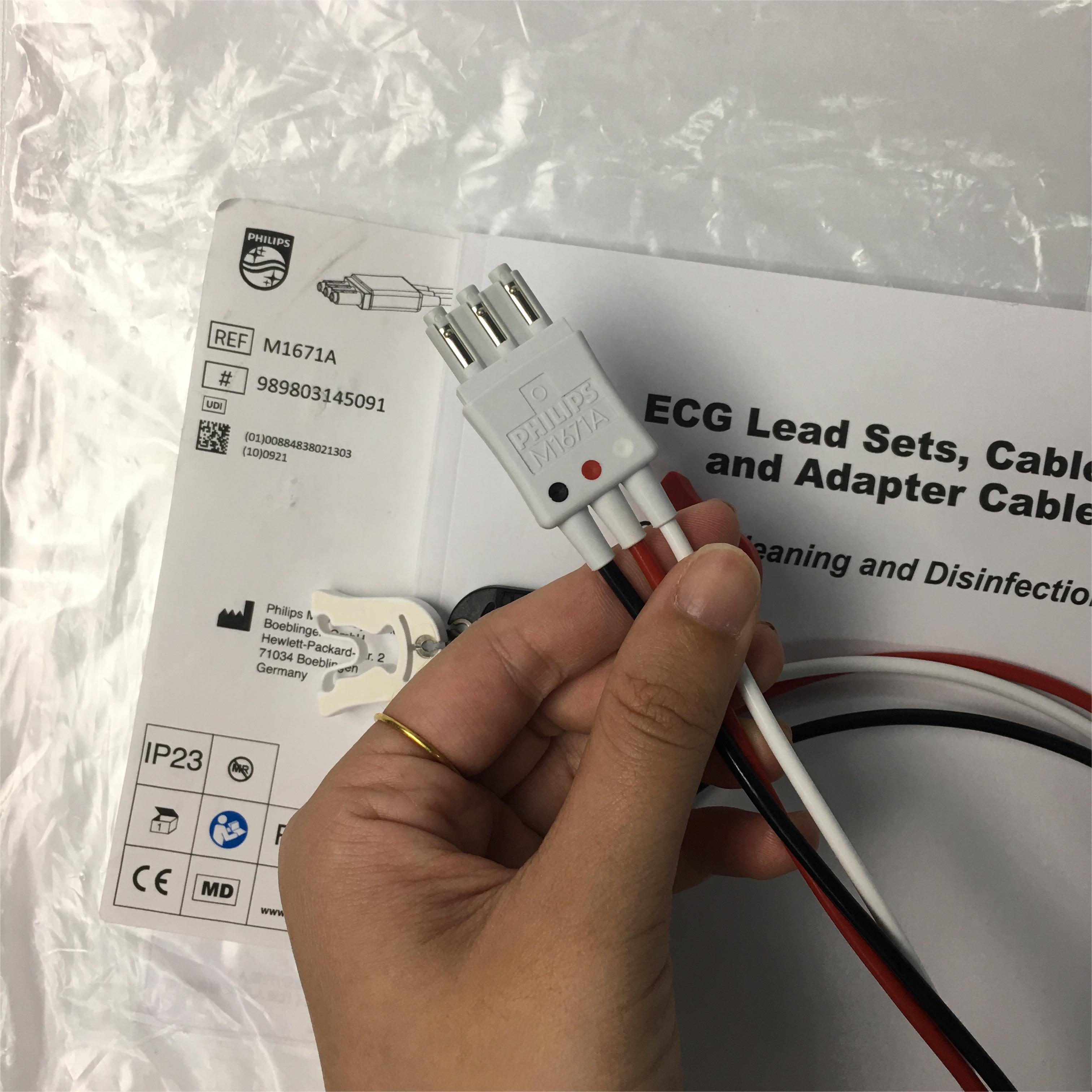 Philips ECG Lead Set 3 Leadset Grabber AAMI ICU M1671A 989803145091