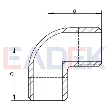 Stainless Steel 90 Degree Elbow MM Drawing