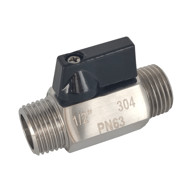 Stainless Steel MM Mini Ball Valve with Black Handle
