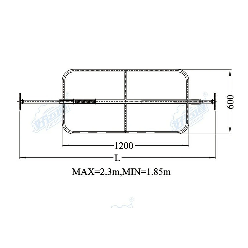 Cargo jack bar extra long with hoop 04199