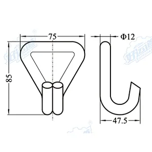 04315 Ratchet steel strap double j-hook