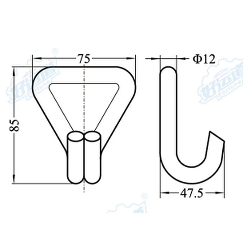04315 Ratchet steel strap double j-hook