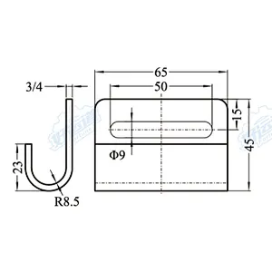 04321 Galvanized flat hook with/without protective clip for lashing straps