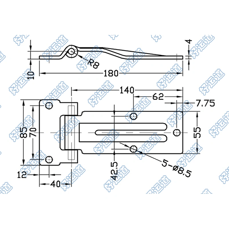 01141 Truck body side steel zinc plated door hinges