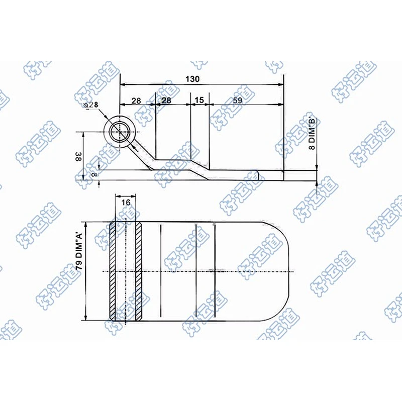 Side heavy duty trailer weld-on door hinge 01138
