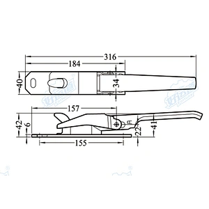 08109 Wing opening truck body parts spring loaded fastener
