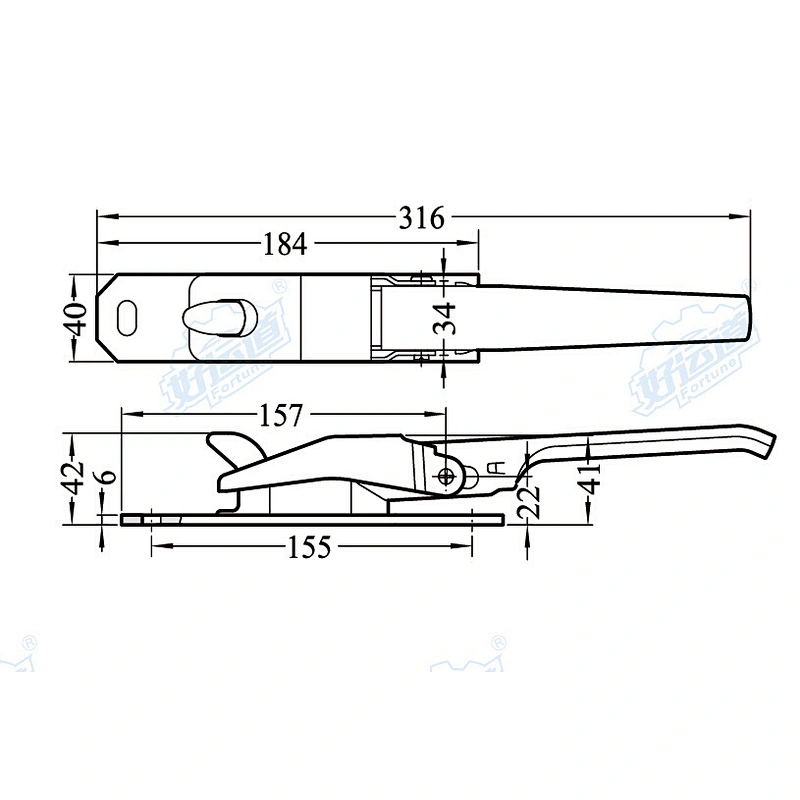 08109 Wing opening truck body parts spring loaded fastener