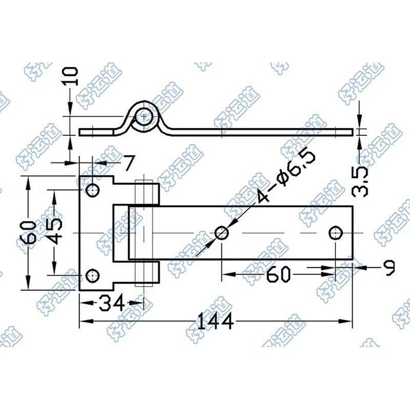 Stainless steel post hinge, strap hinge with round holes