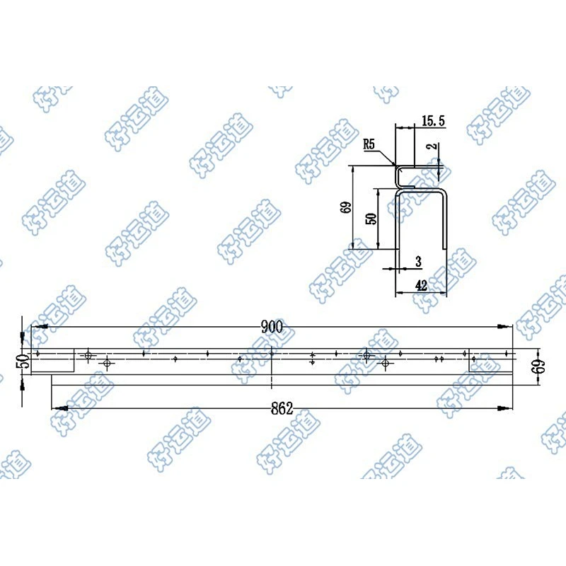 08104 Stainless Steel Edge Plate or steeplechase hemming