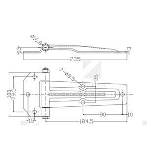 Lorry truck door metal hinge 01108