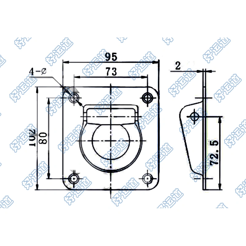 04402 Cargo trailer truck body parts recessed lashing ring